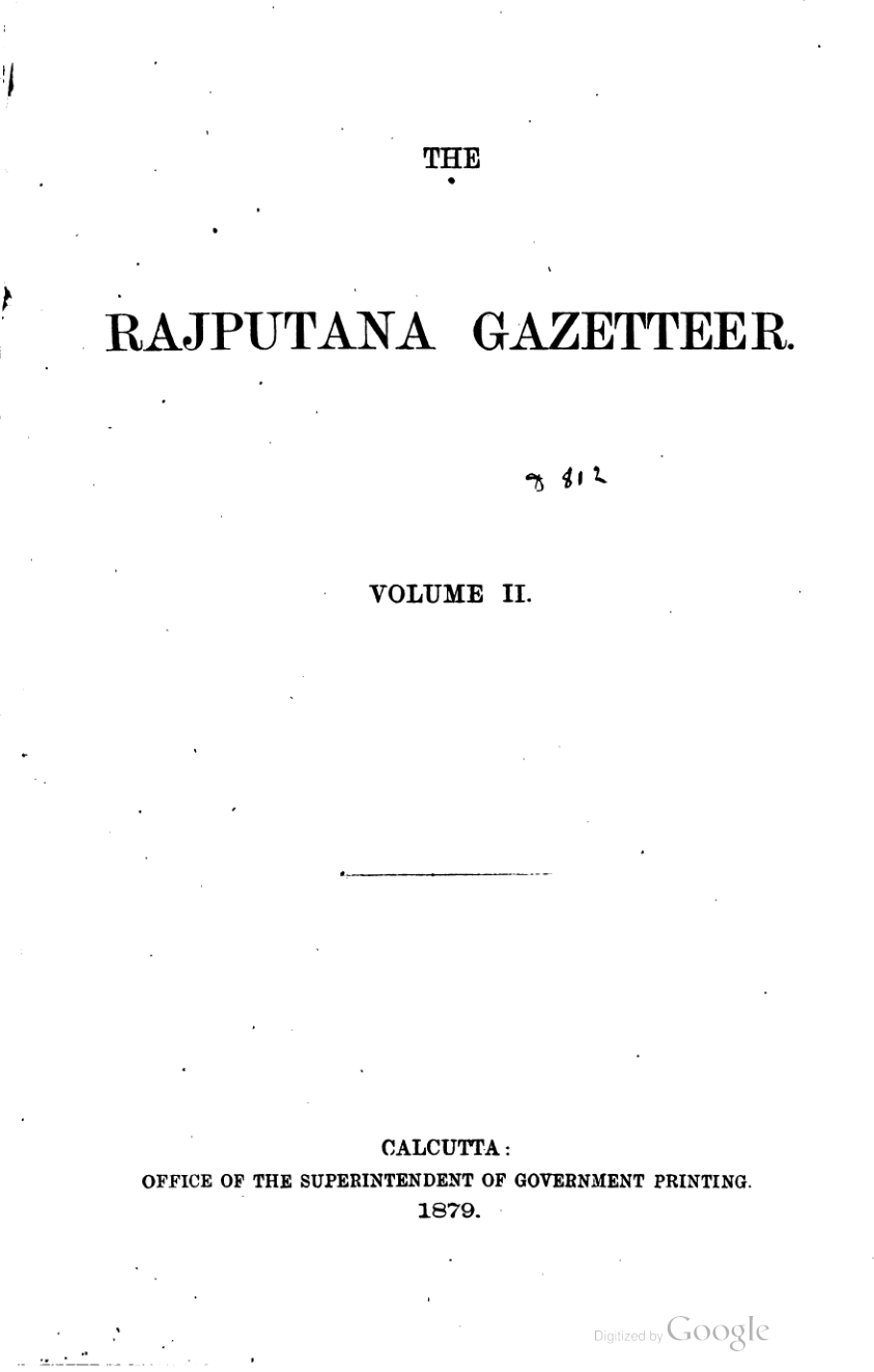 The Rajputana gazetteer Vol.II