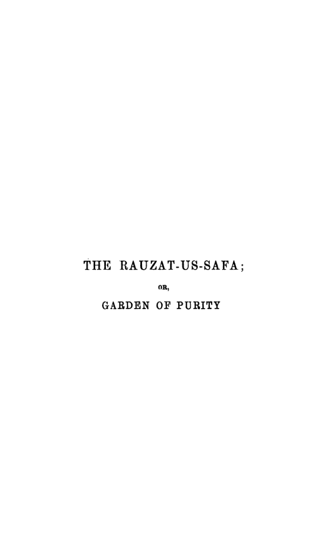 The Rauzat-us-Safa Part.2 Vol.3