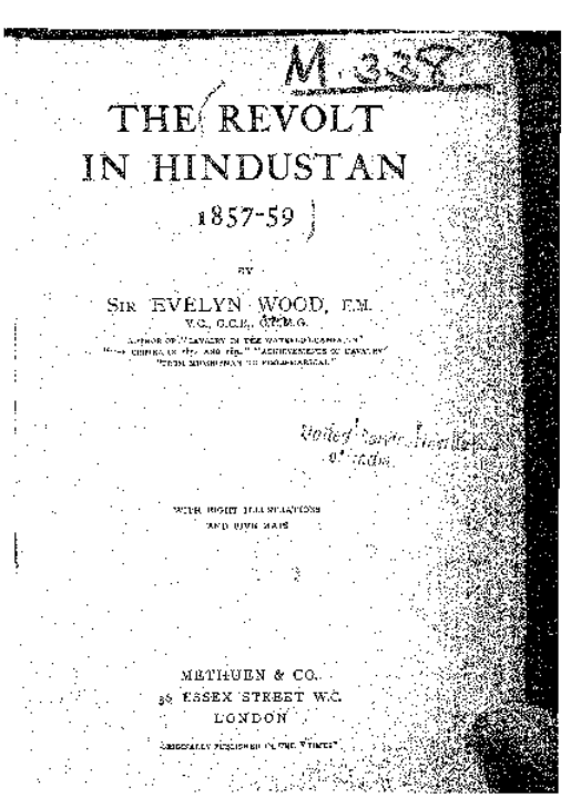 The Revolt In Hindustan 1857-59