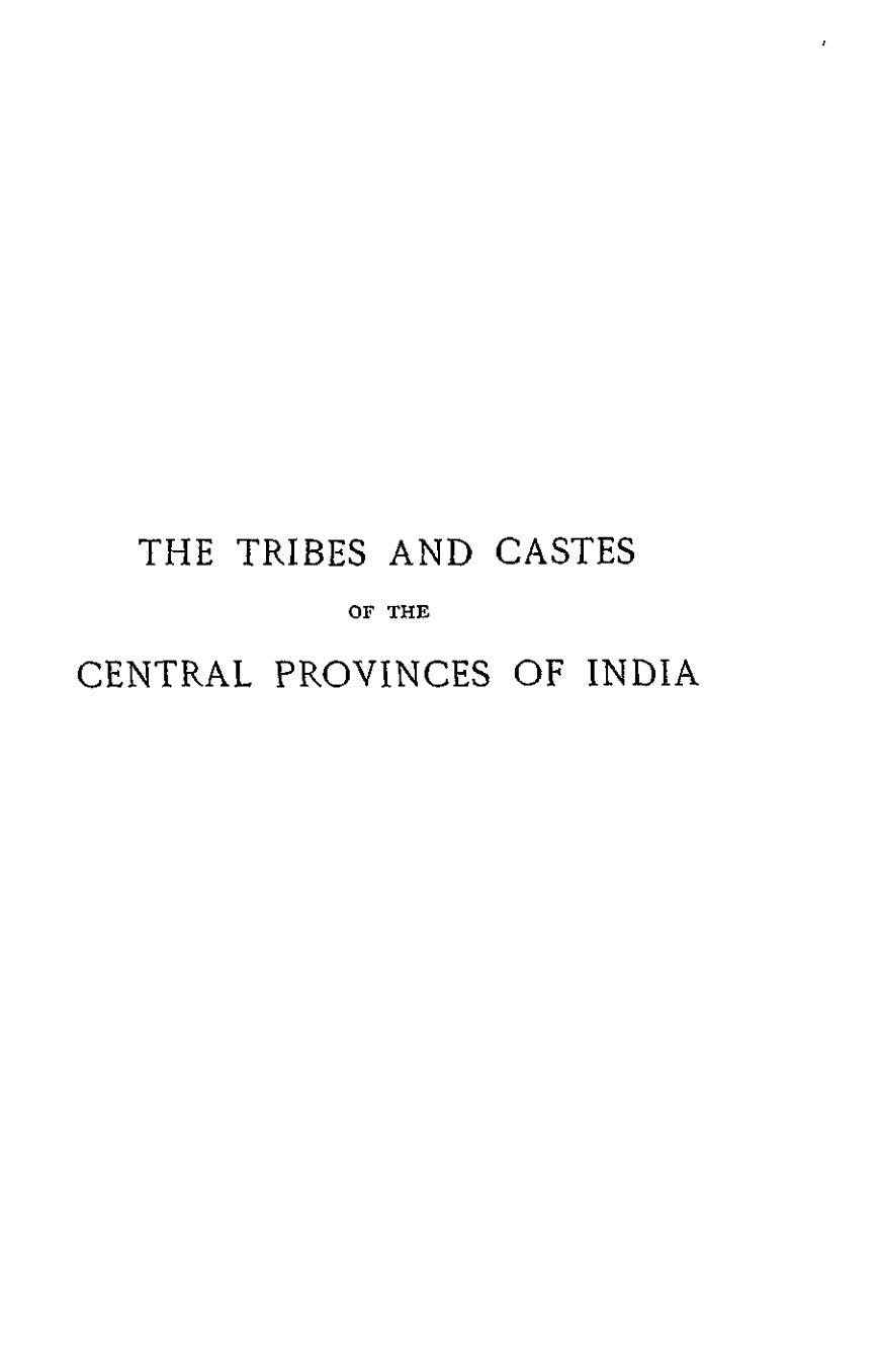 The Tribes And Castes Of The Central Provinces Of India (1916) Vol.III