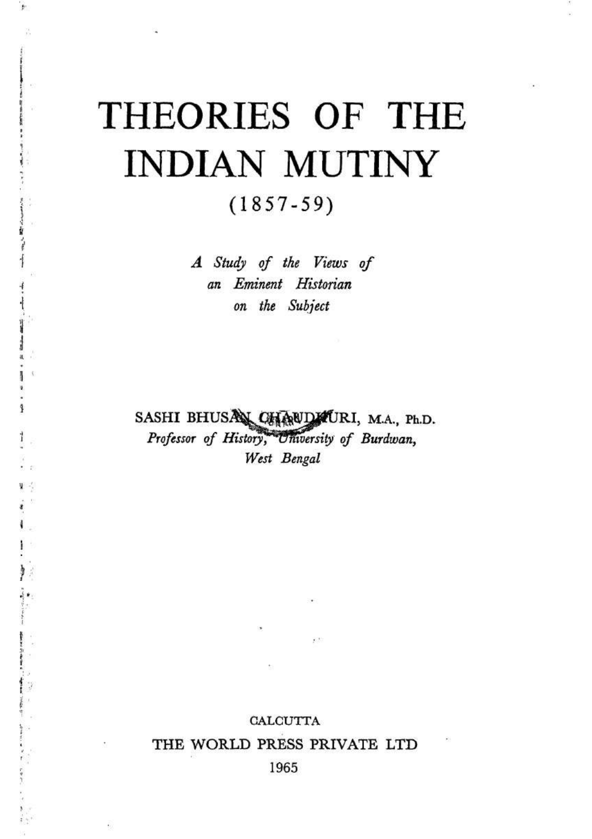 Theories of The Indian Mutiny