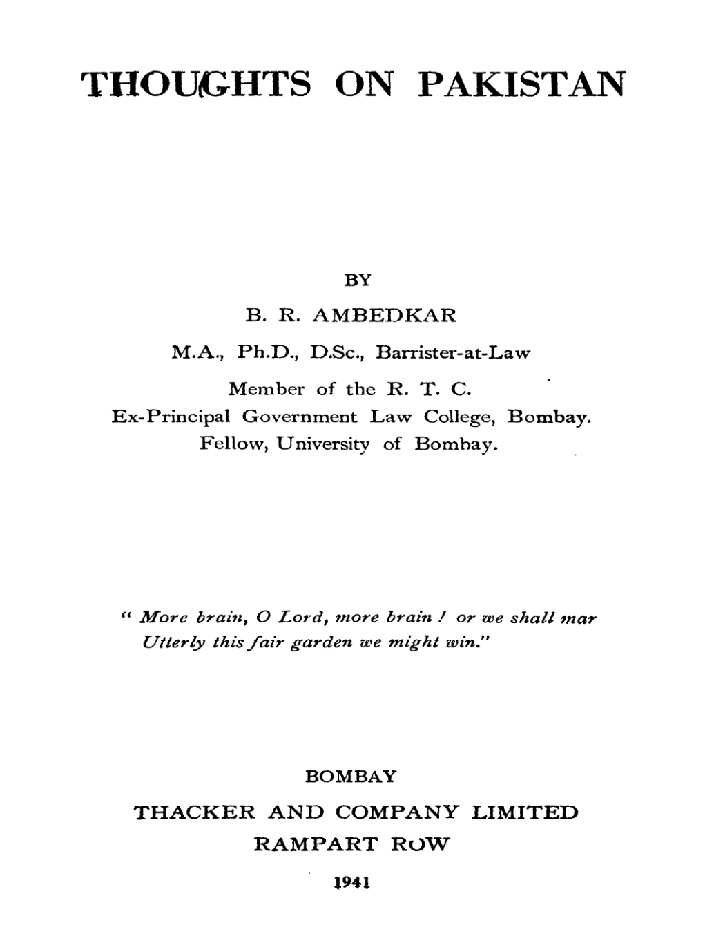 Thoughts On Pakistan