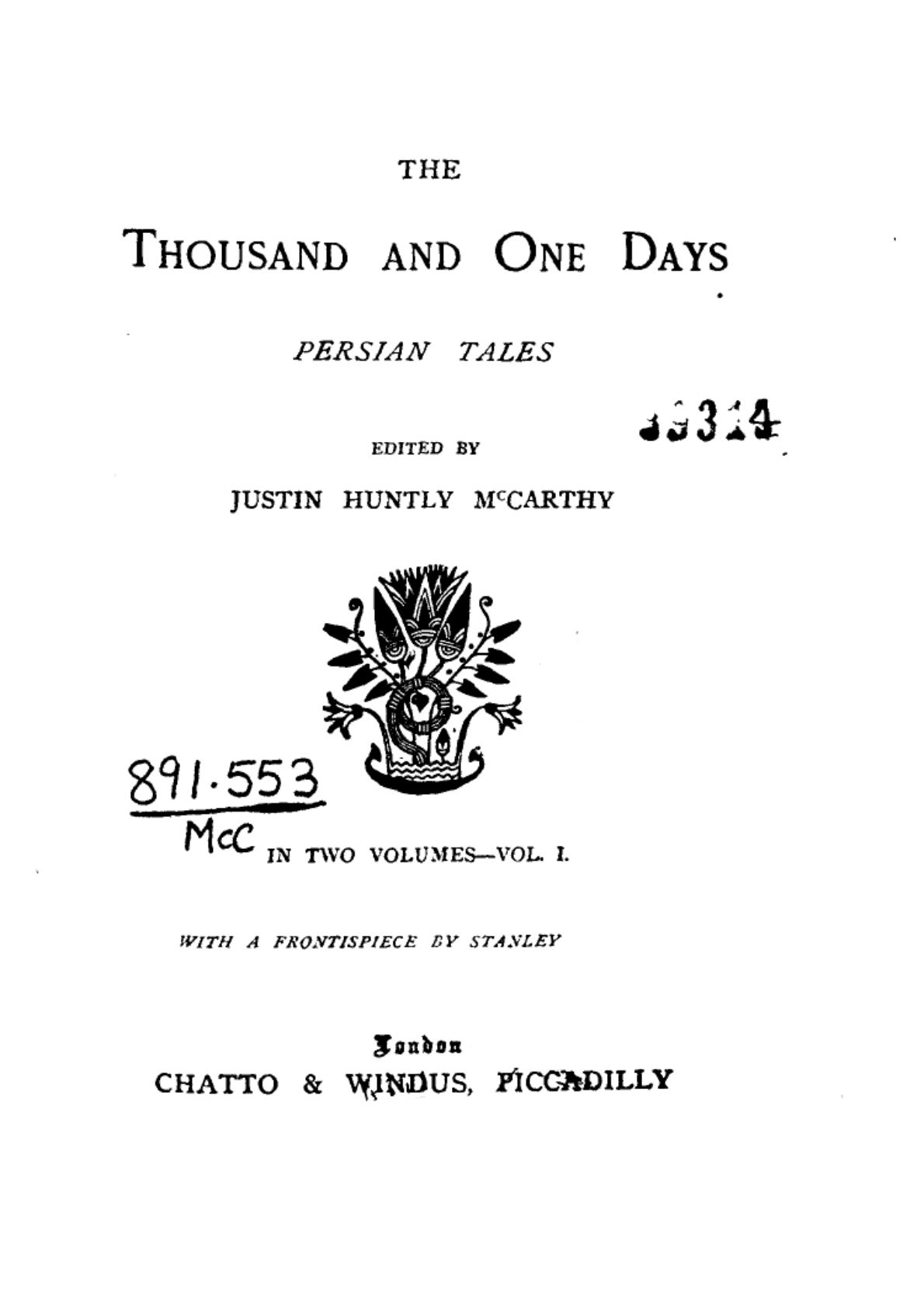 Thousand And One Days Vol.1