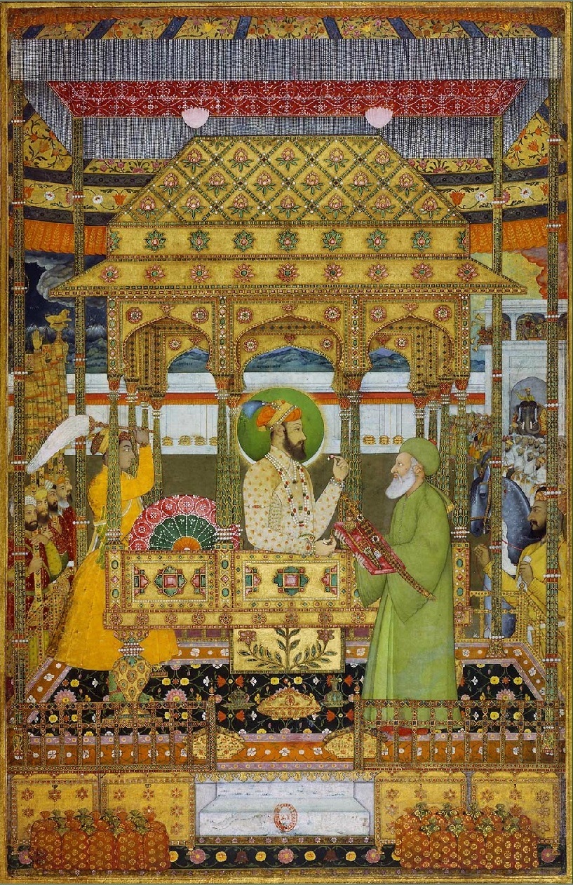 Azim ush-Shan on the imperial throne receives the investiture of Khizr ca. 1712