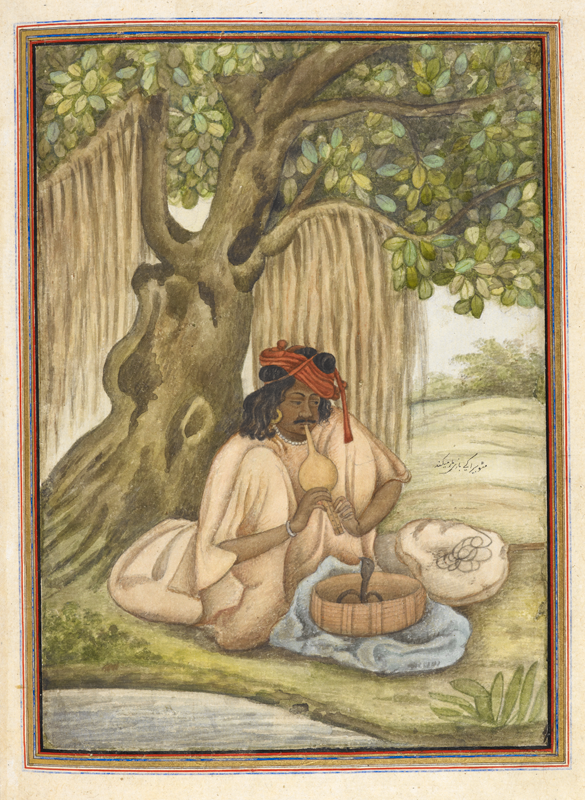 A snake-charmer of the Sapera caste.