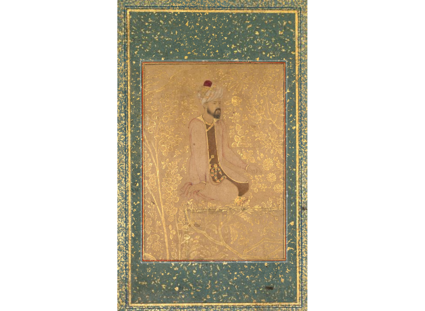 Seated Scholar, Border Fragment from the Teheran/Berlin album