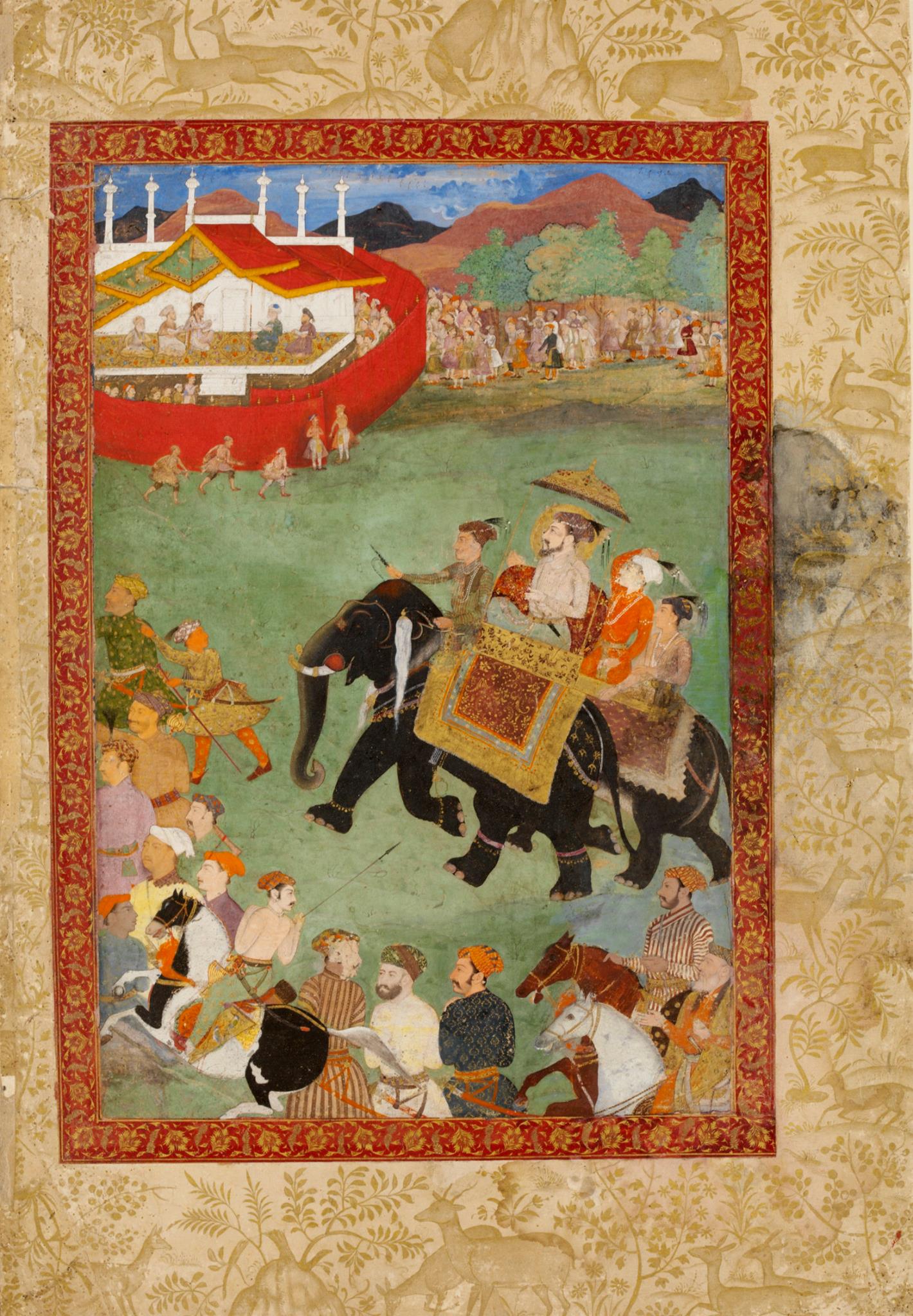 The Emperor Shah Jahan and three of his sons and courtiers