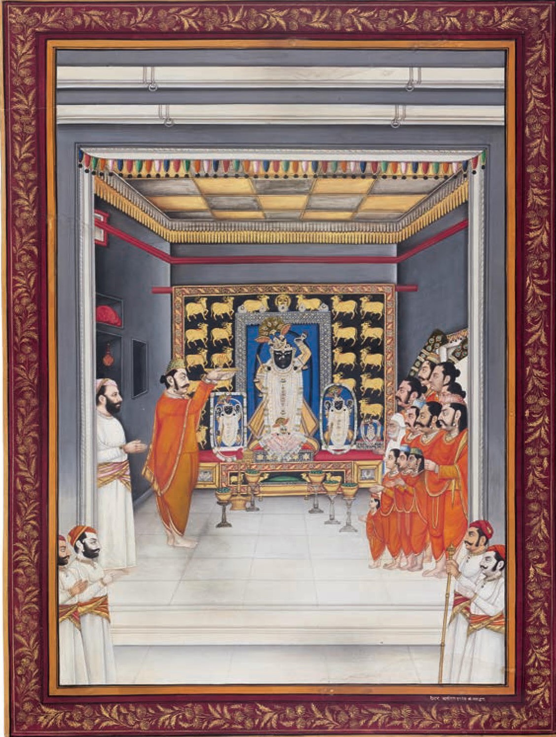 Maharana Fateh Singh attending  Manorath of five swarupas - Mewar