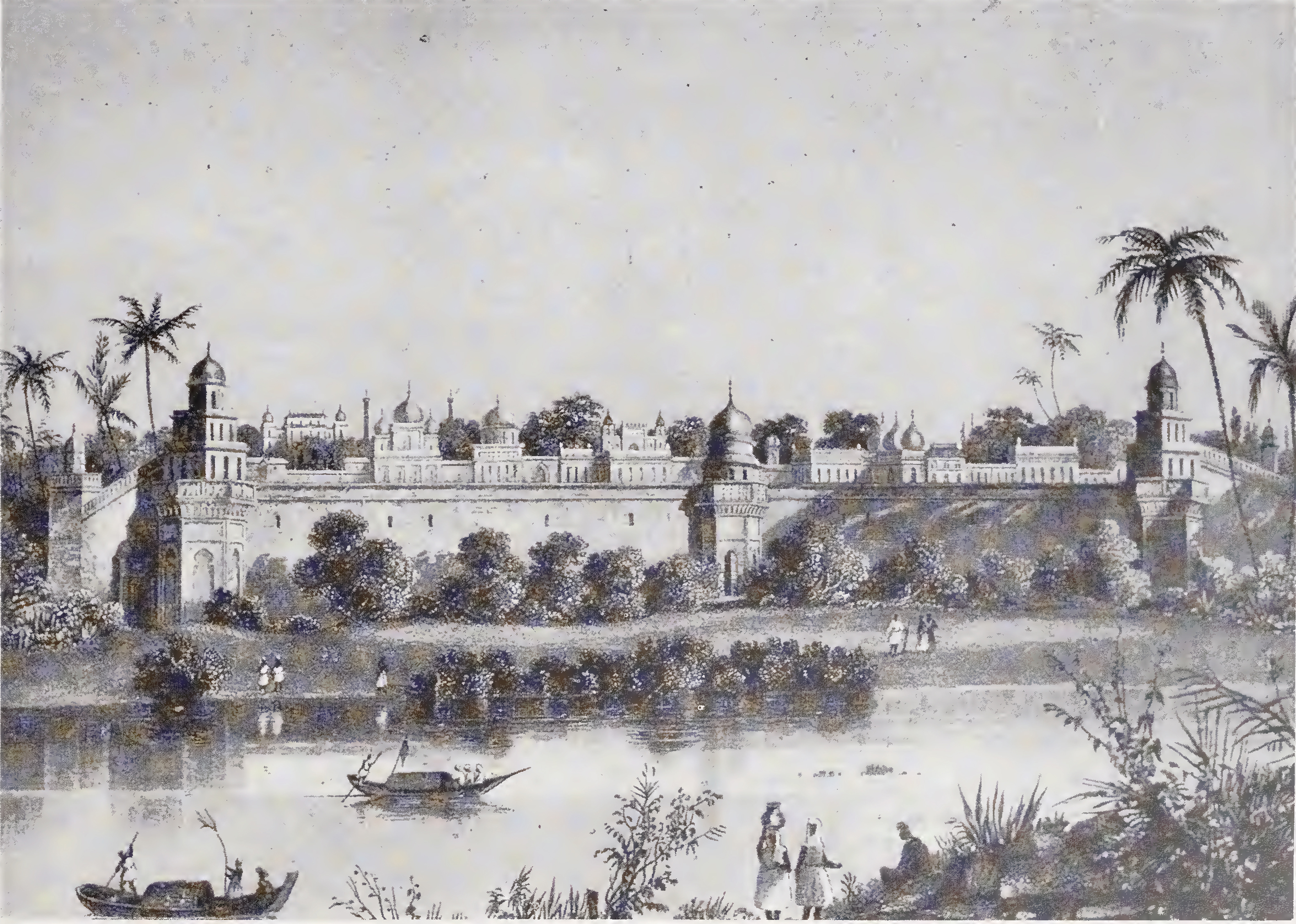 The Fort at Agra from the river