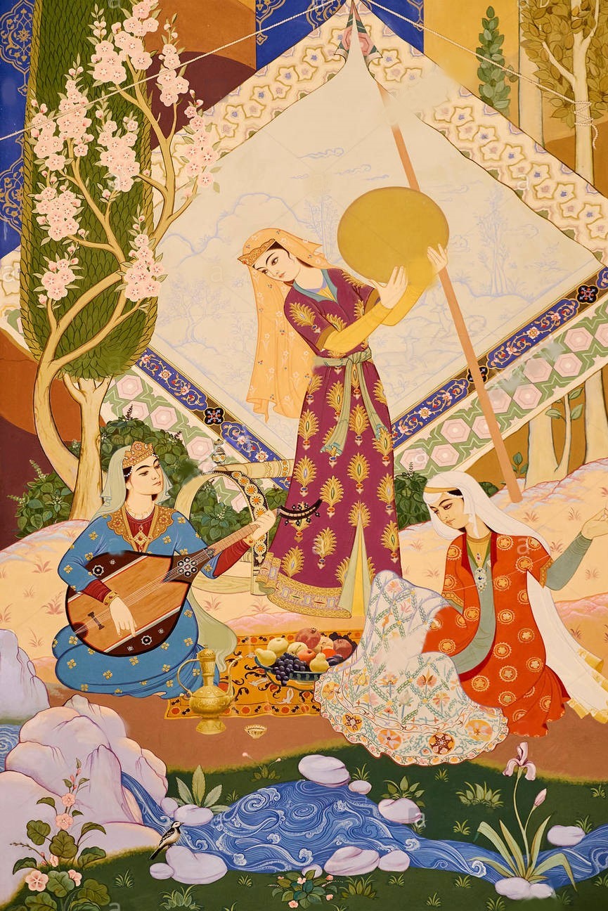 Uzbekistan, Tashkent, Tamerlane square, Amir Timur Museum, fresco