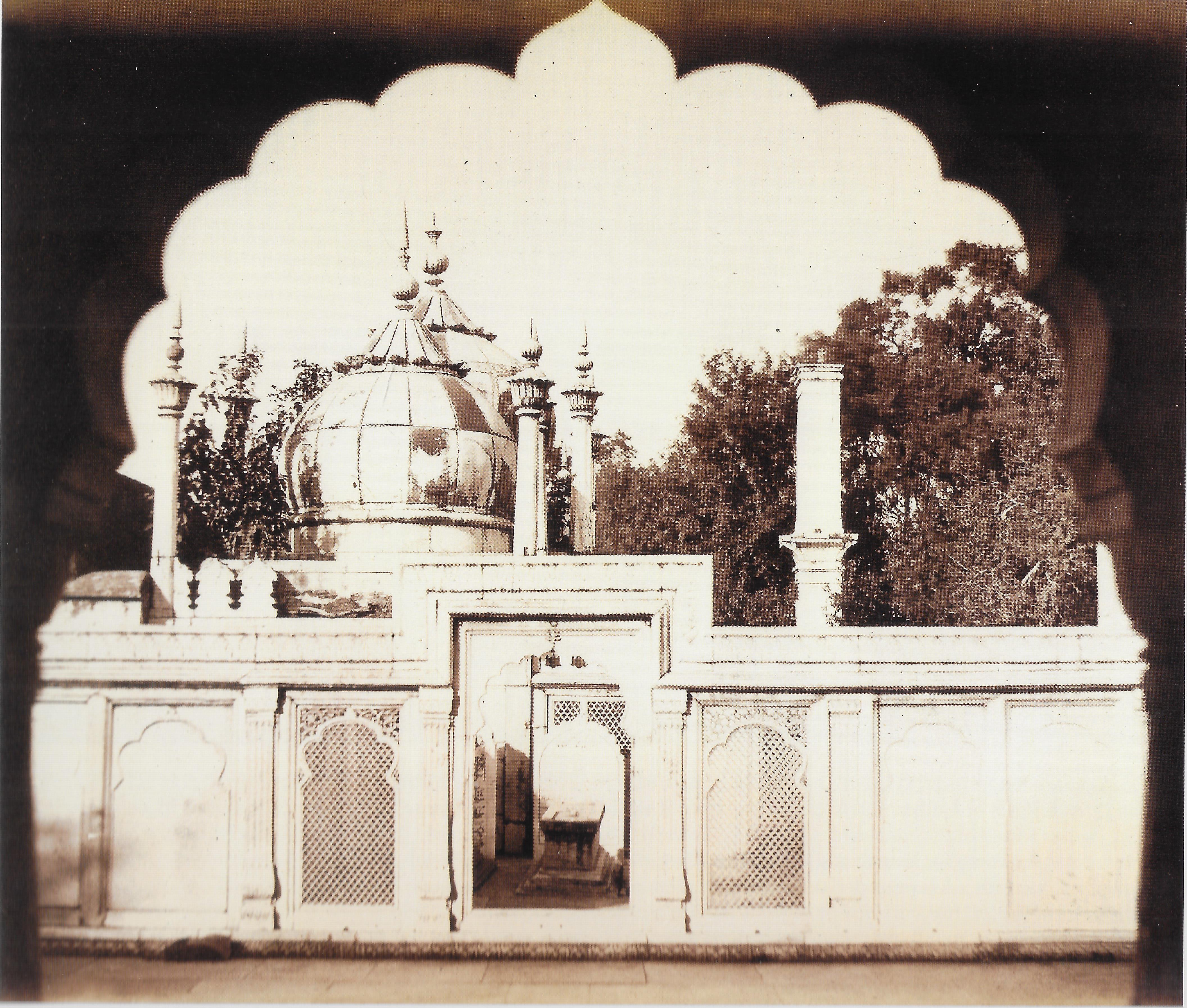 The Enclosure containing imperial tombs at the qutb sahib shrine with the adjacent Mosque