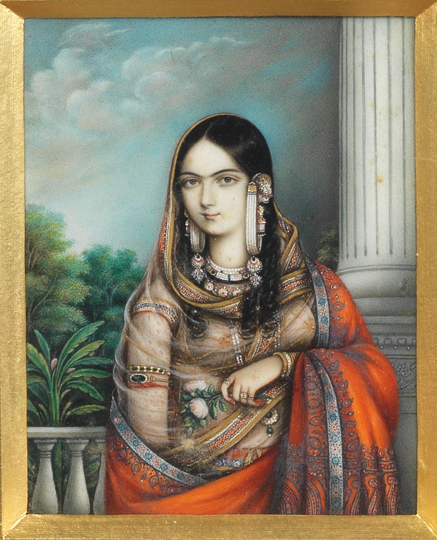 Copy of a Portrait for Shaukat Begam wife of Bahadur Shah II Delhi, by the artists Mahmud Faizul and his pupil, Asmuddin, circa 1900, after originals of 1840-50