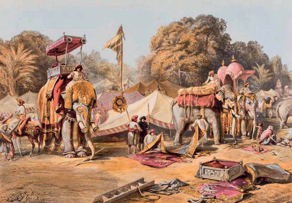 Pheel Khana-elephants' quarters, Holcar's camp - 1867