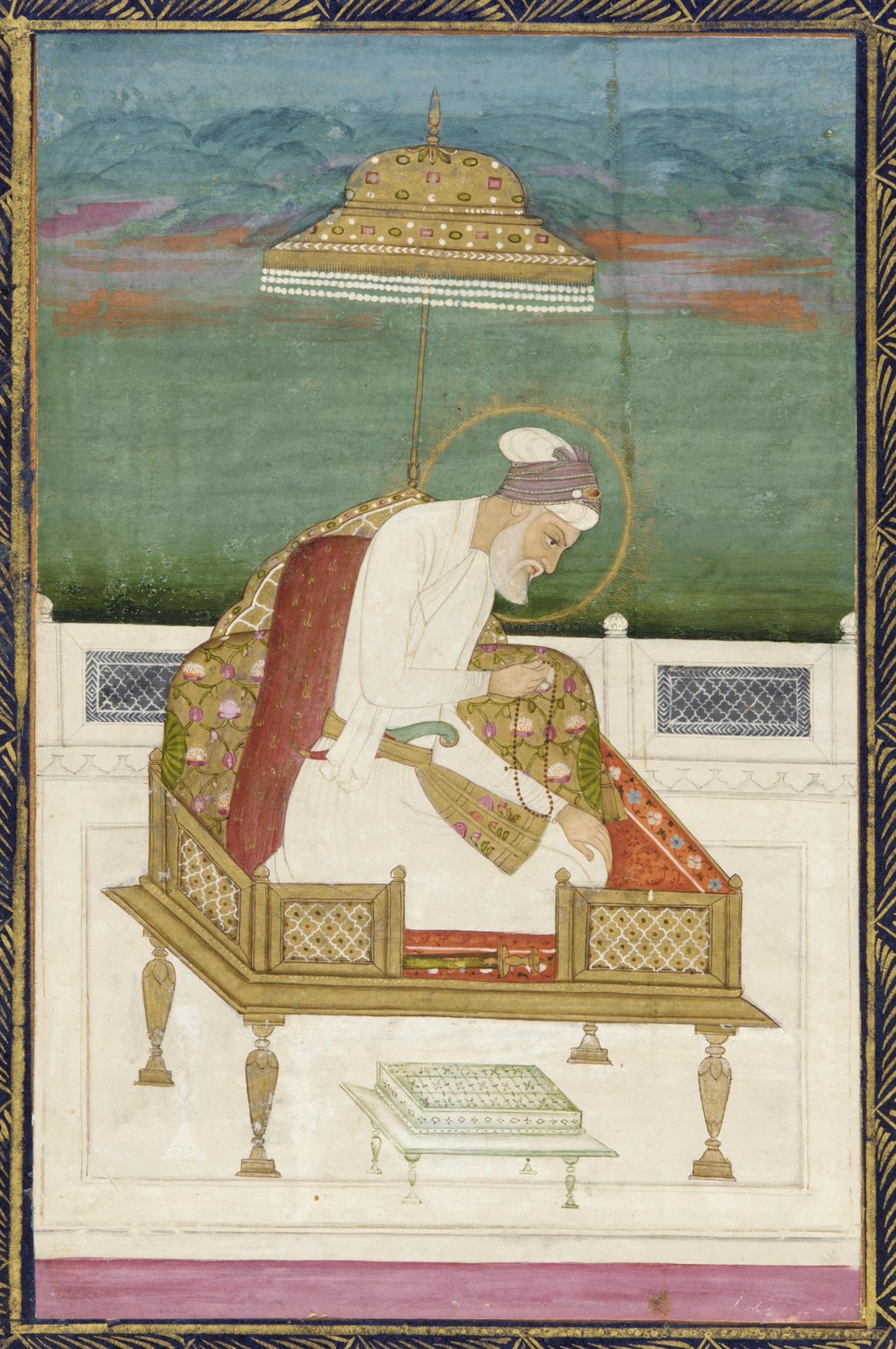 Emperor Aurangzeb; reverse: calligraphic panel A.H. 1028/ A.D. 1619