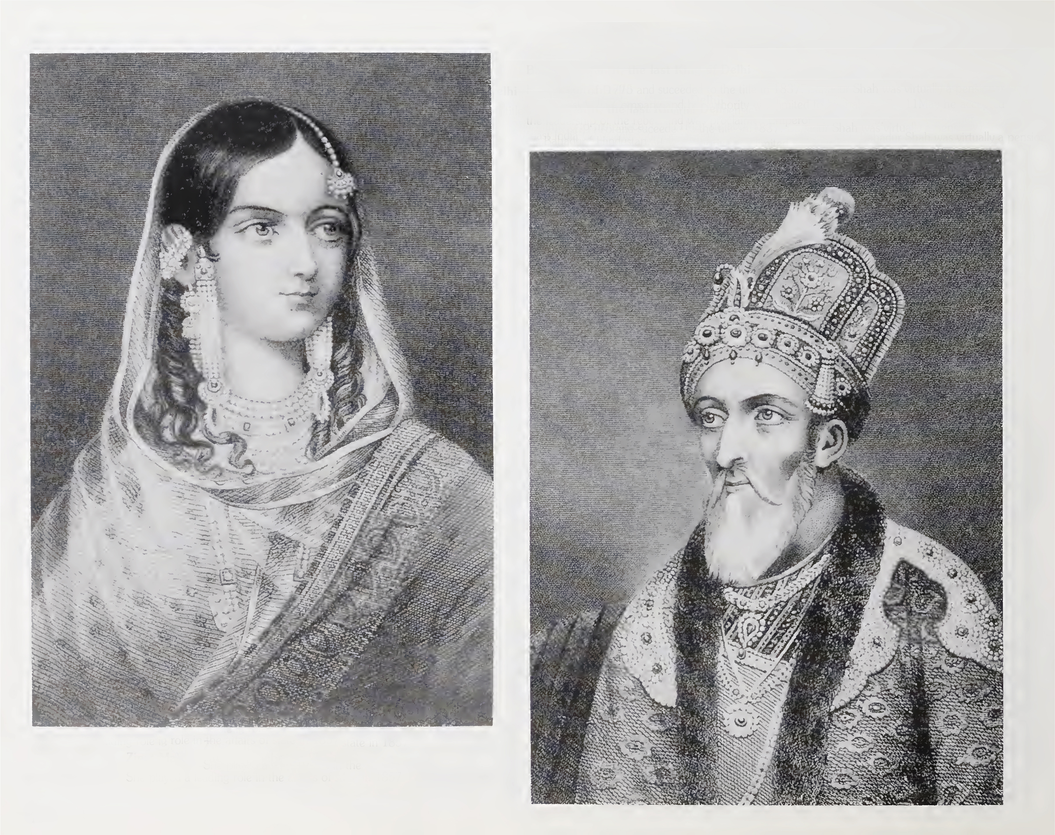 Bahadur Shah 2, the last King of Delhi & Zinat Mahal, queen of Bahadur Shah