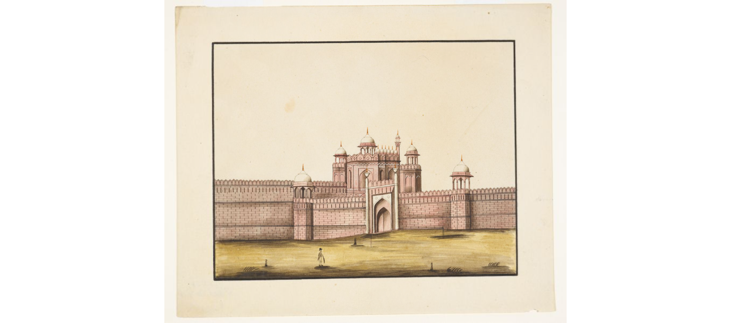 Lahore Gate, Red Fort, Delhi; European in background.