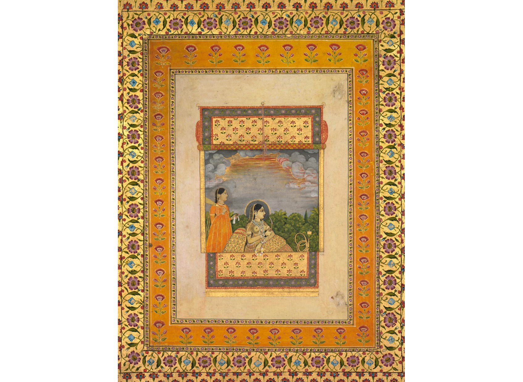 Princess and attendant in trompe l’oeil window