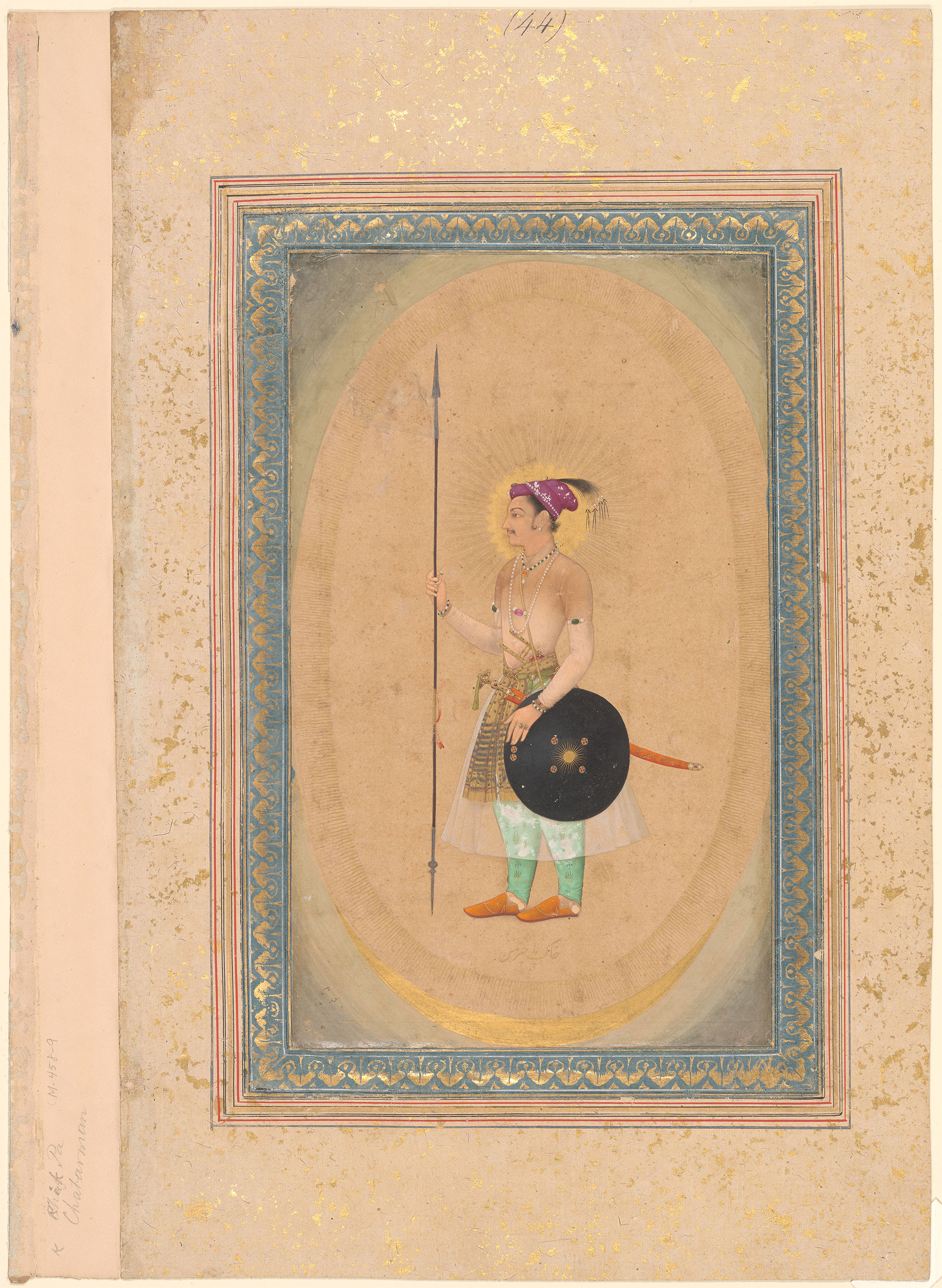 A portrait of Prince Dārā Shikōh within a mandorla