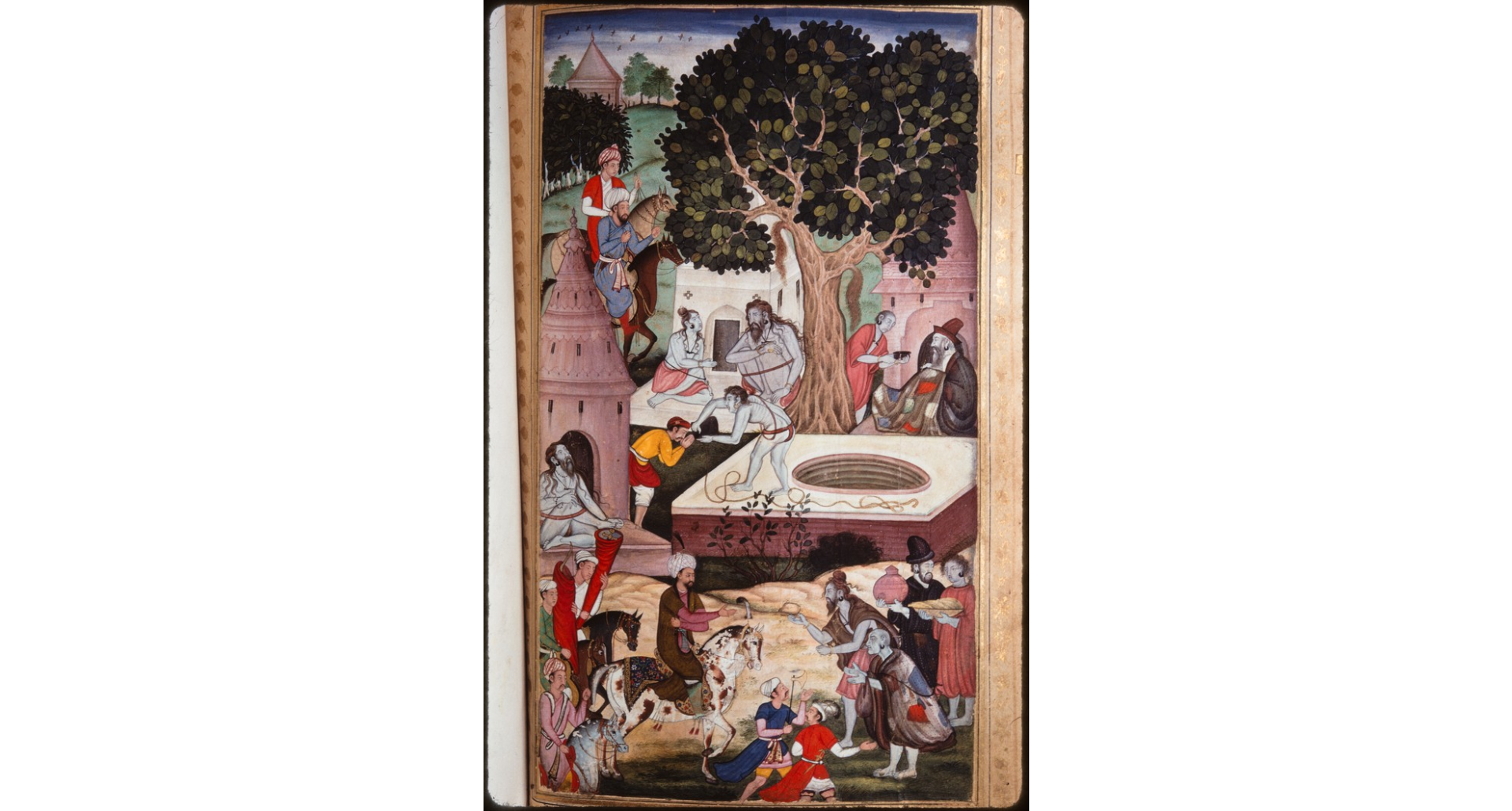 Babur visiting ascetics at Gur Kattri