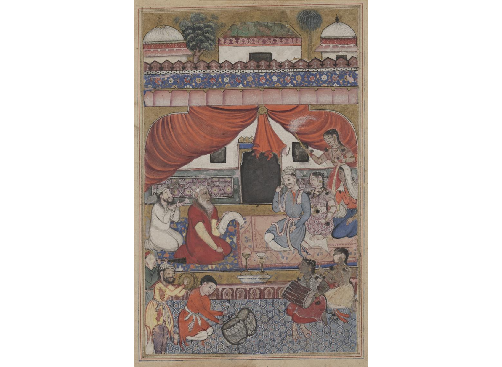 Preparation for the marriage of Mahmuda to the Young Vizier, from a Tuti-nama (Tales of a Parrot): Thirty-third Night
