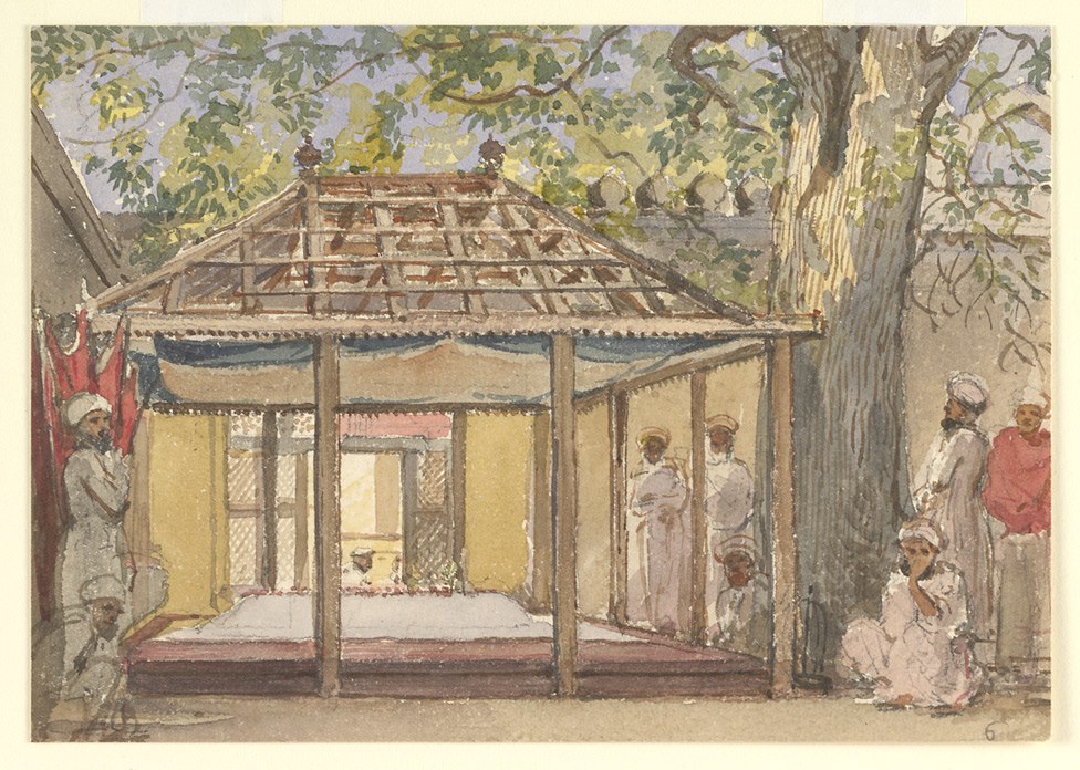 The tomb of Aurangzeb. (He desired in his will that not more than 8 rupees was to be expended on it) - 1850