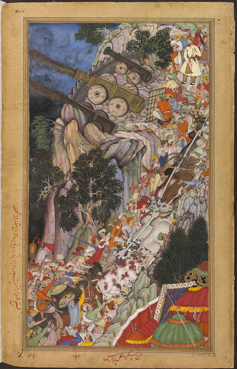 Bullocks Dragging Siege-Guns up Hill During The Attack on Ranthambhor Fort