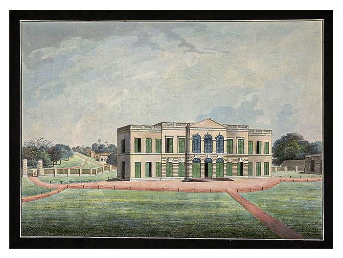 Rear view of the East India Companys Factory at Cossimbazar - 1795