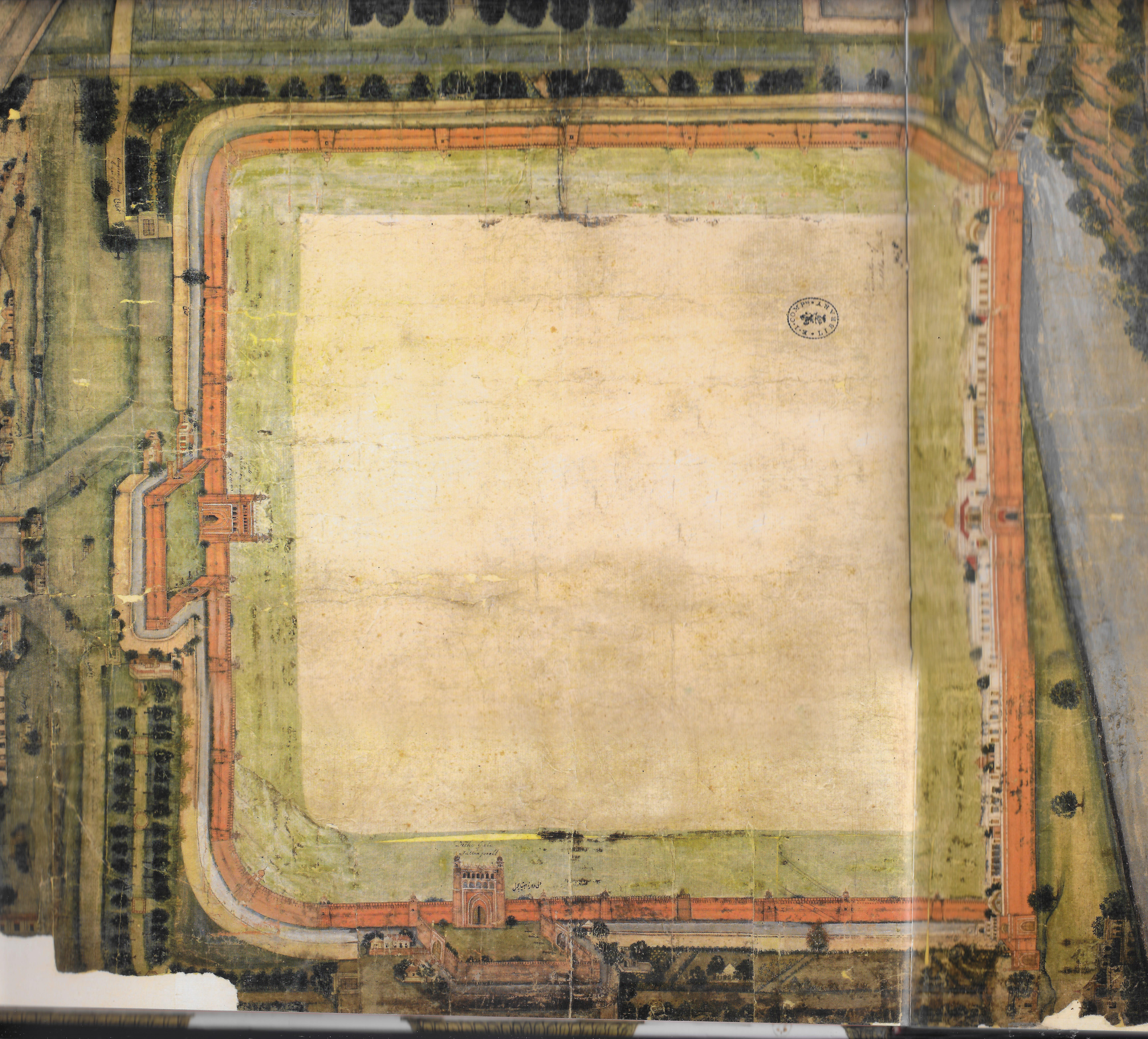 PLAN AND ELEVATION OF THE RED FORT, DELHI