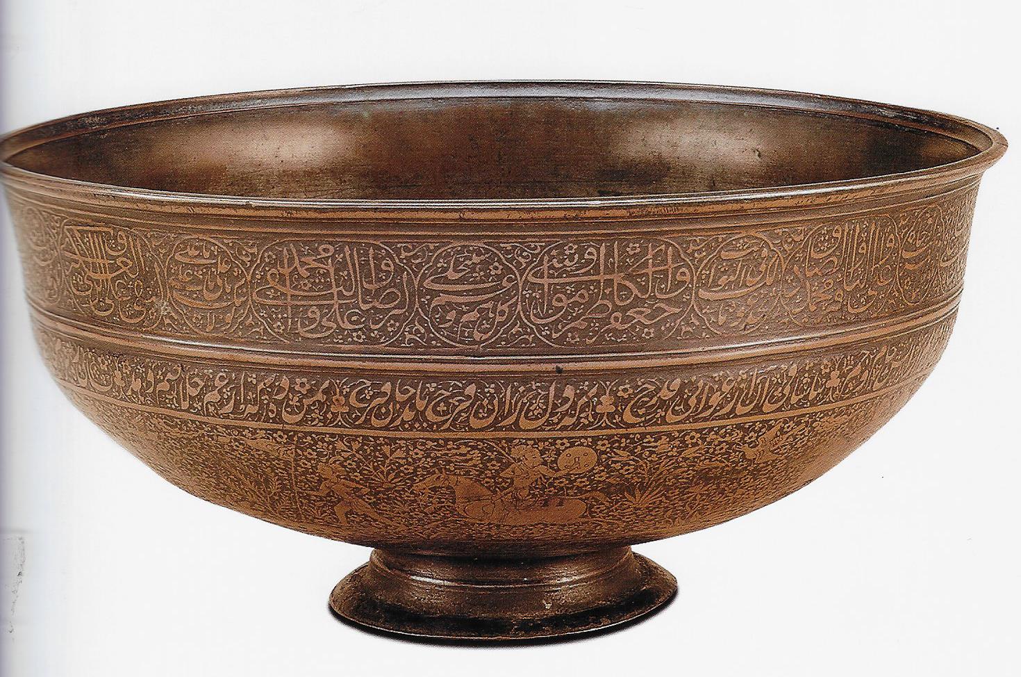 Wine Bowl c.1620-40, Copper, formerly tinned, chased and with black composition