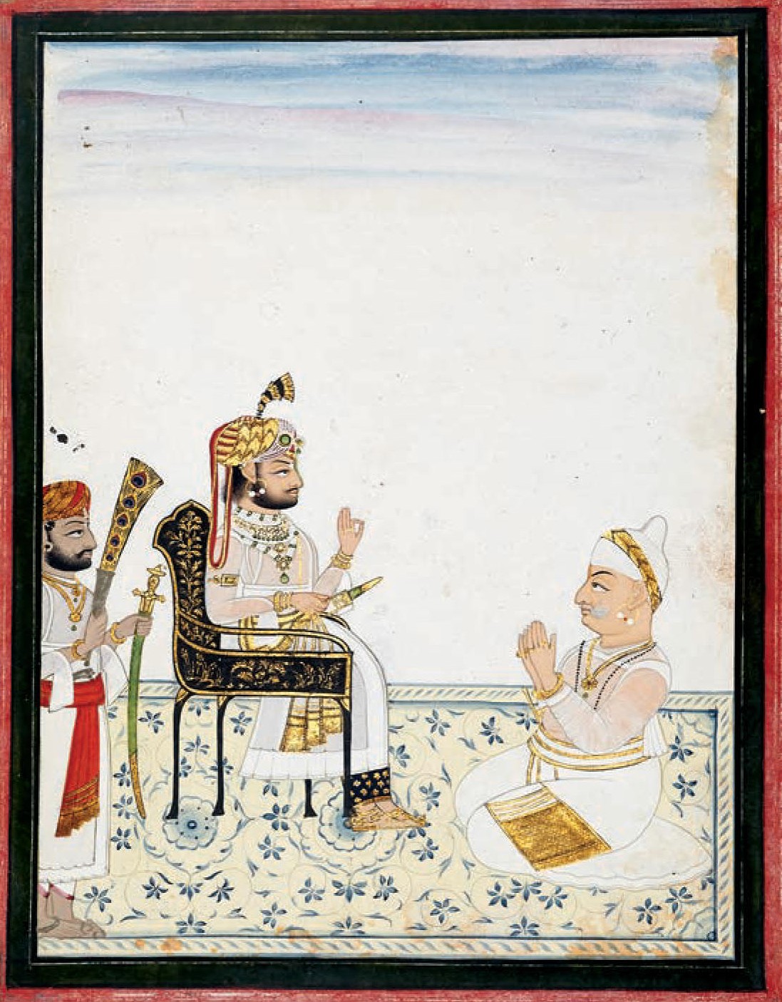 Maharana Swarup Singh Receiving  Raja Balwant Singh of Ratlam - Mewar