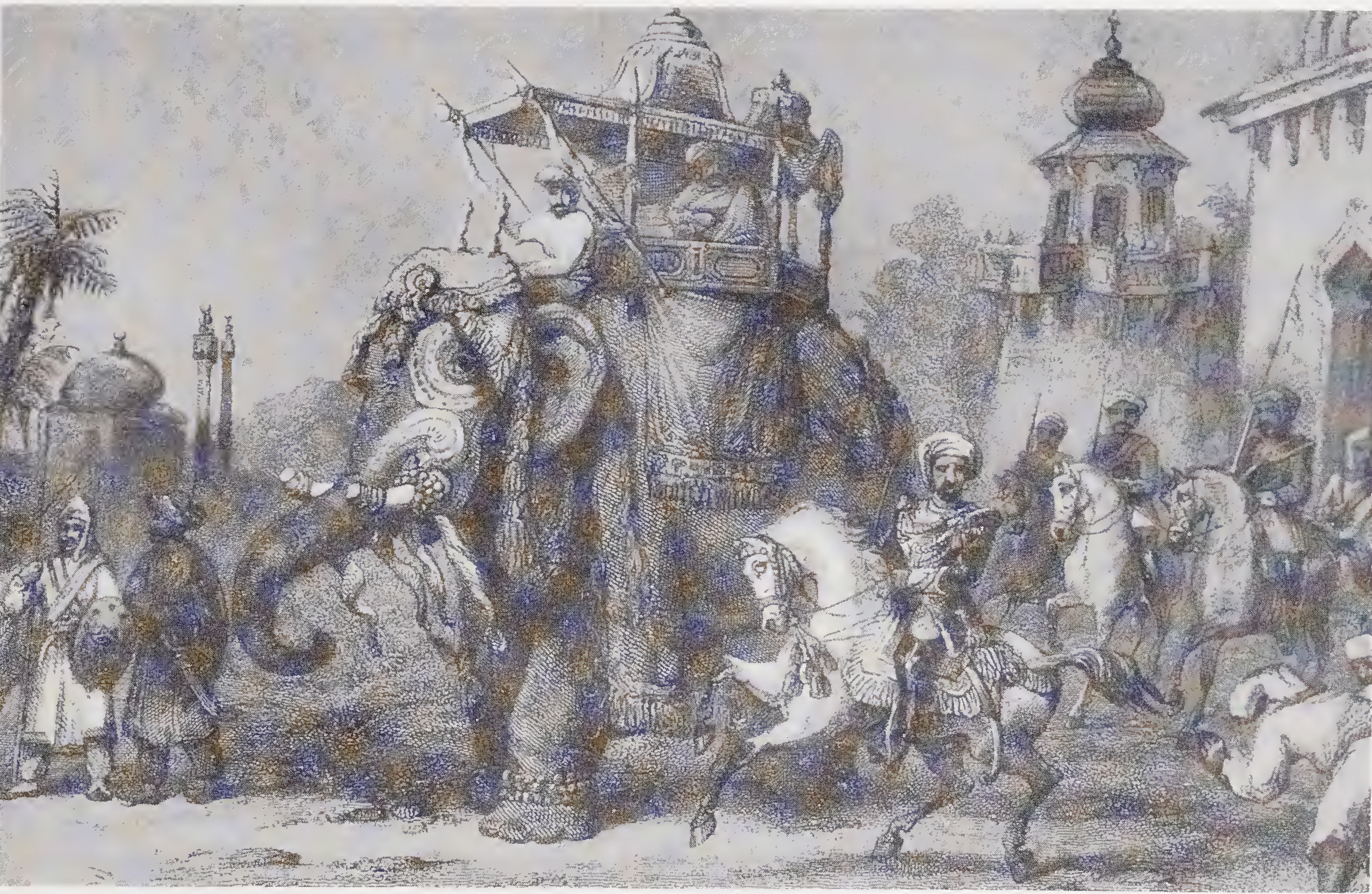 Nana Saheb with his escort leaving Lucknow