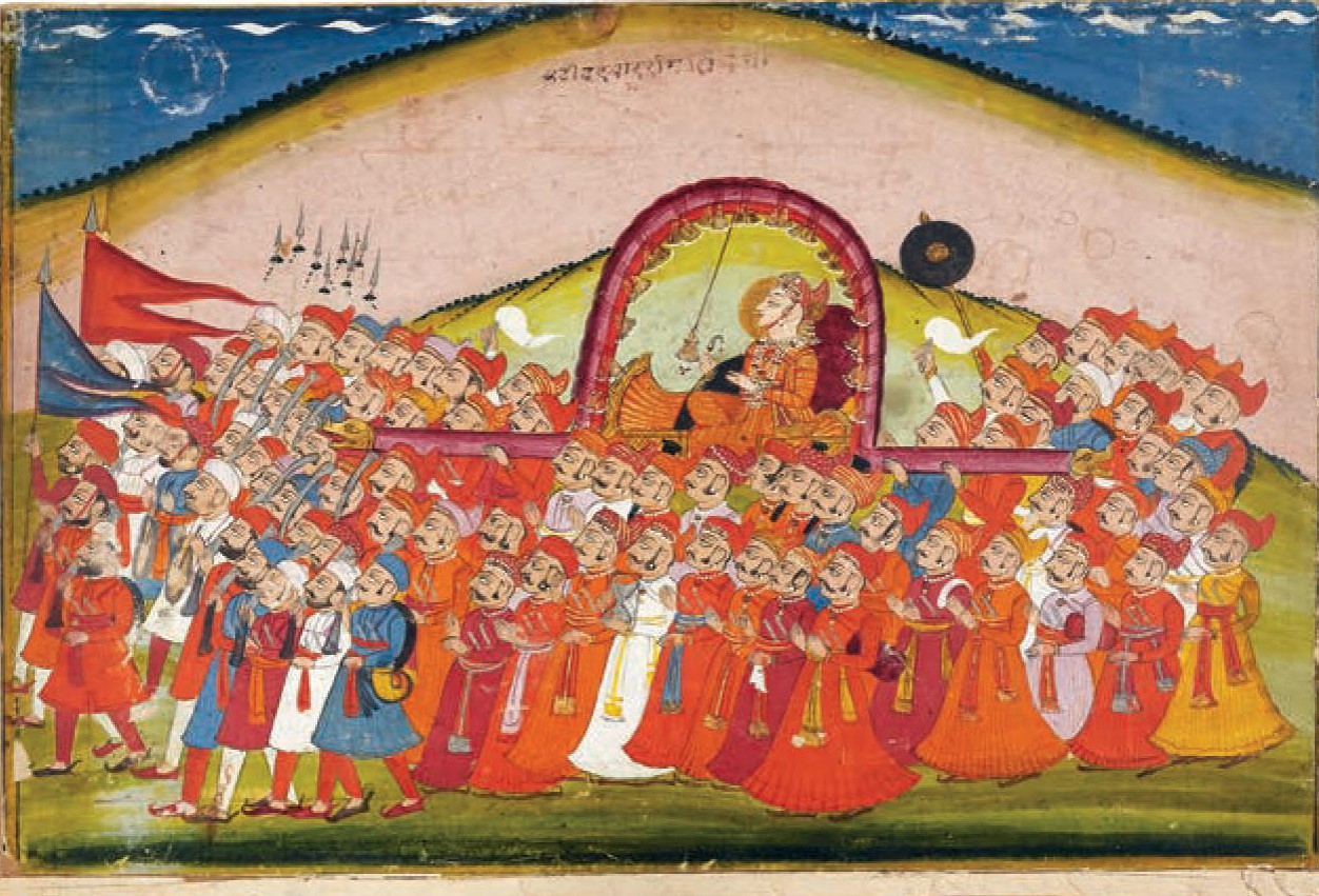 Maharaja Ram Singh  of Bundi in a  Wedding Procession