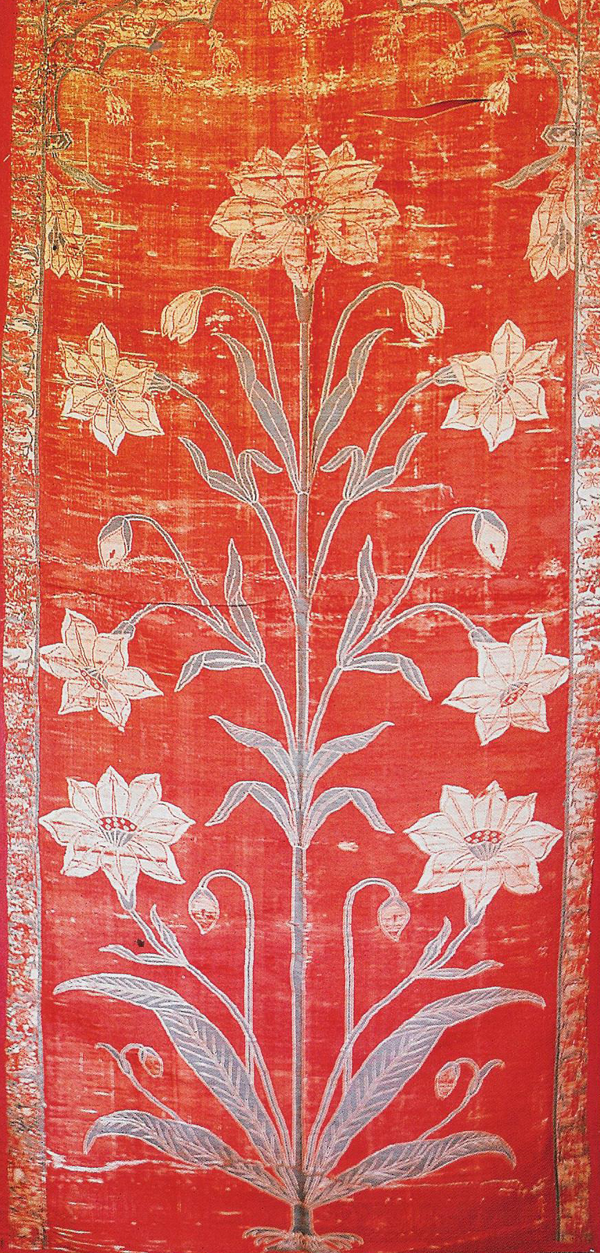 Wall Hanging or Tent Panel Reign of Shah Jahan Woven Silk