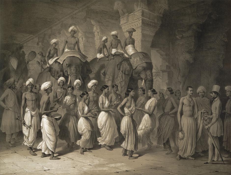 Procession religious dans les galleries du couvent de Ramisseram pr�s de Ceylan - June 1841