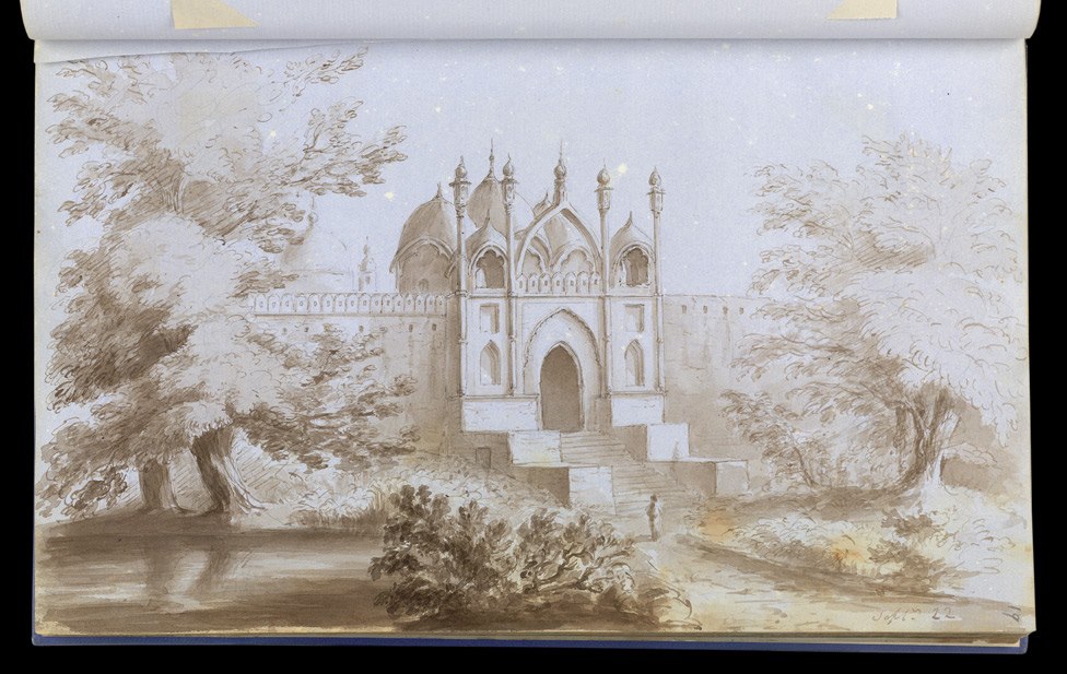 Muslim mausoleum, probably at Rauza - 1849