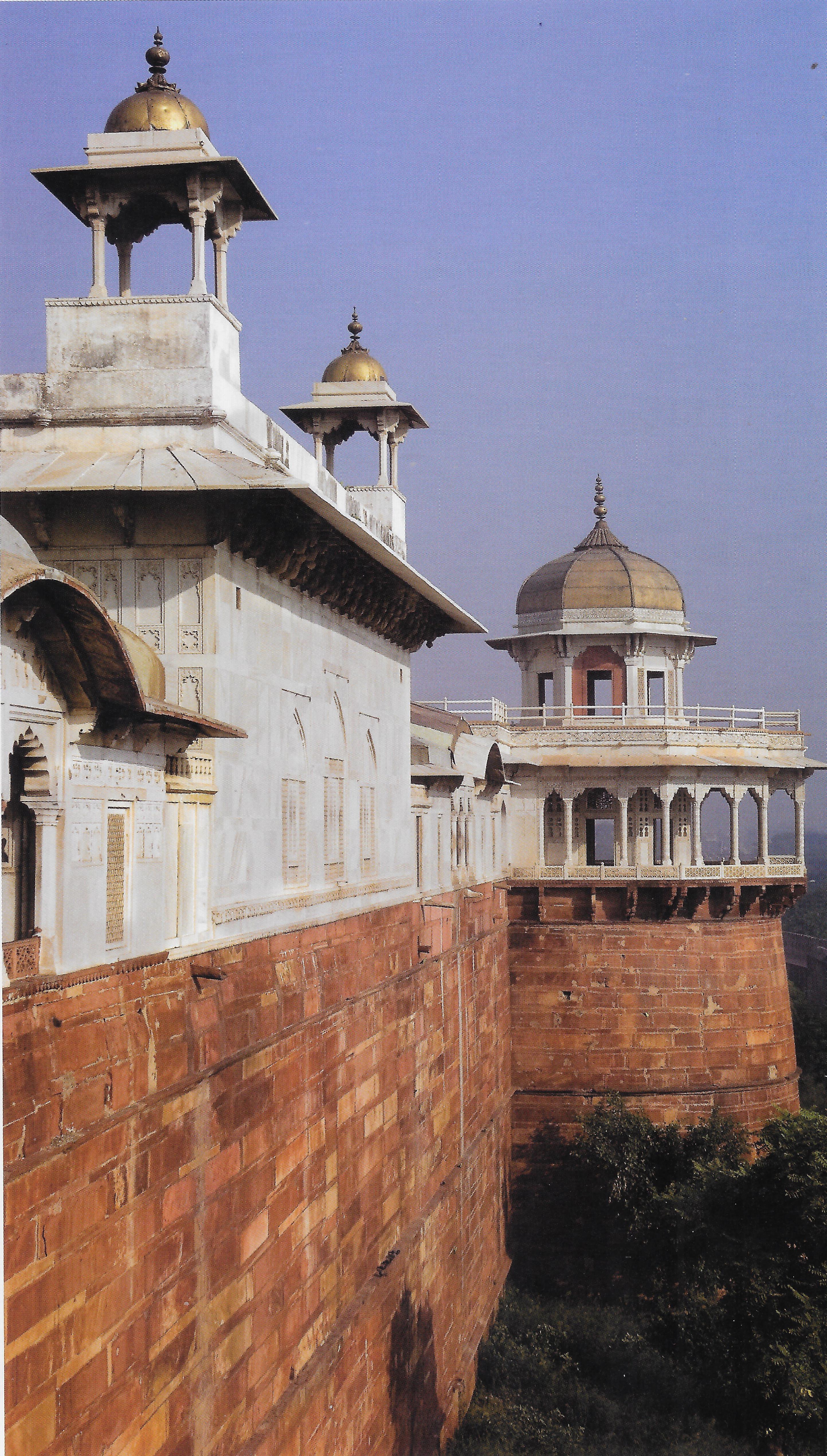 Palace walls and Shah Burj, Akbarabad, Agra