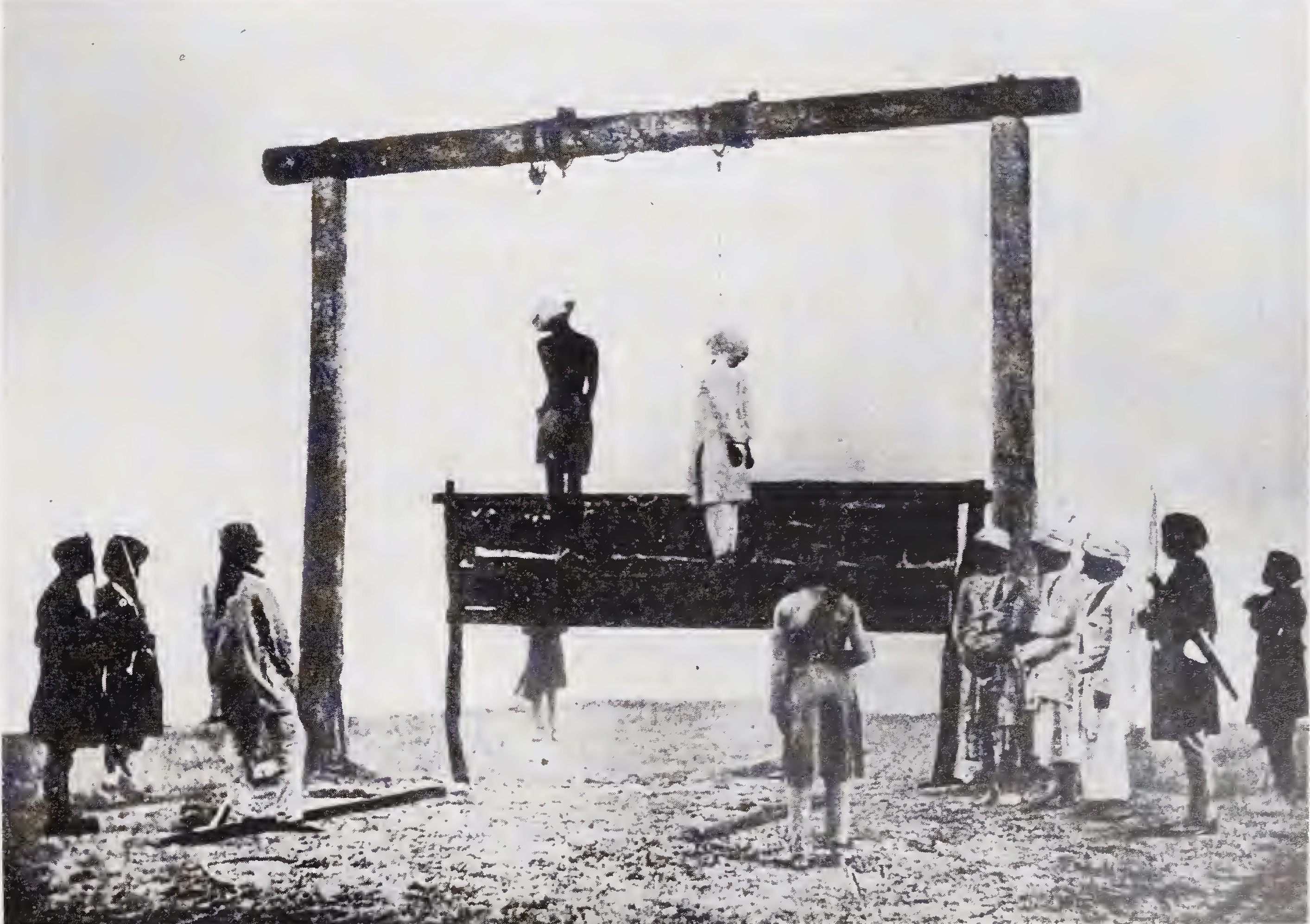 Hanging of two rebels