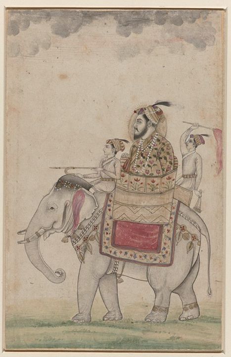 A Mughal Prince riding an elephant - 1675