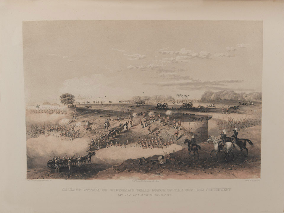Gallant Attack of Windham's Small Force on the Gualior Contingent. 26th Nov 1857, at the Paudoo Nuddee