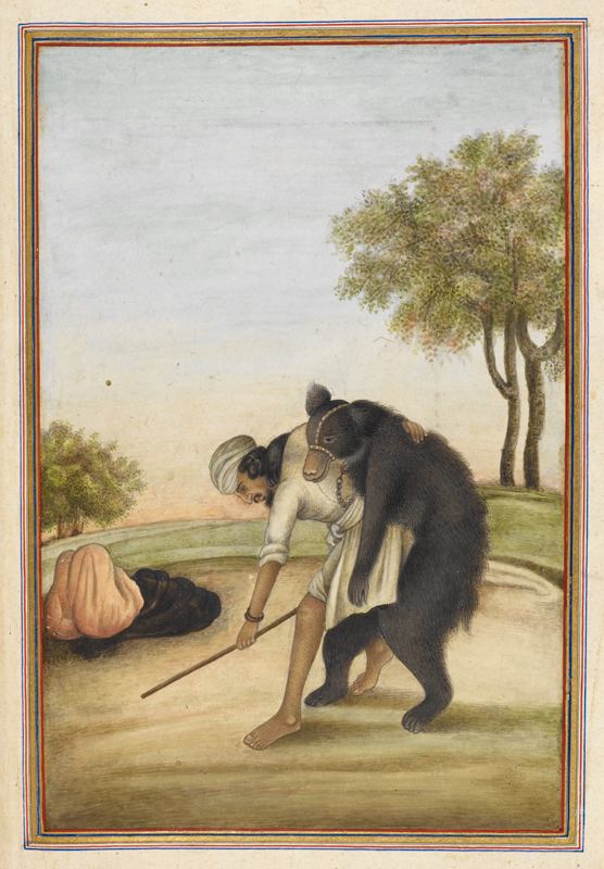 A bear-keeper with his dancing bear