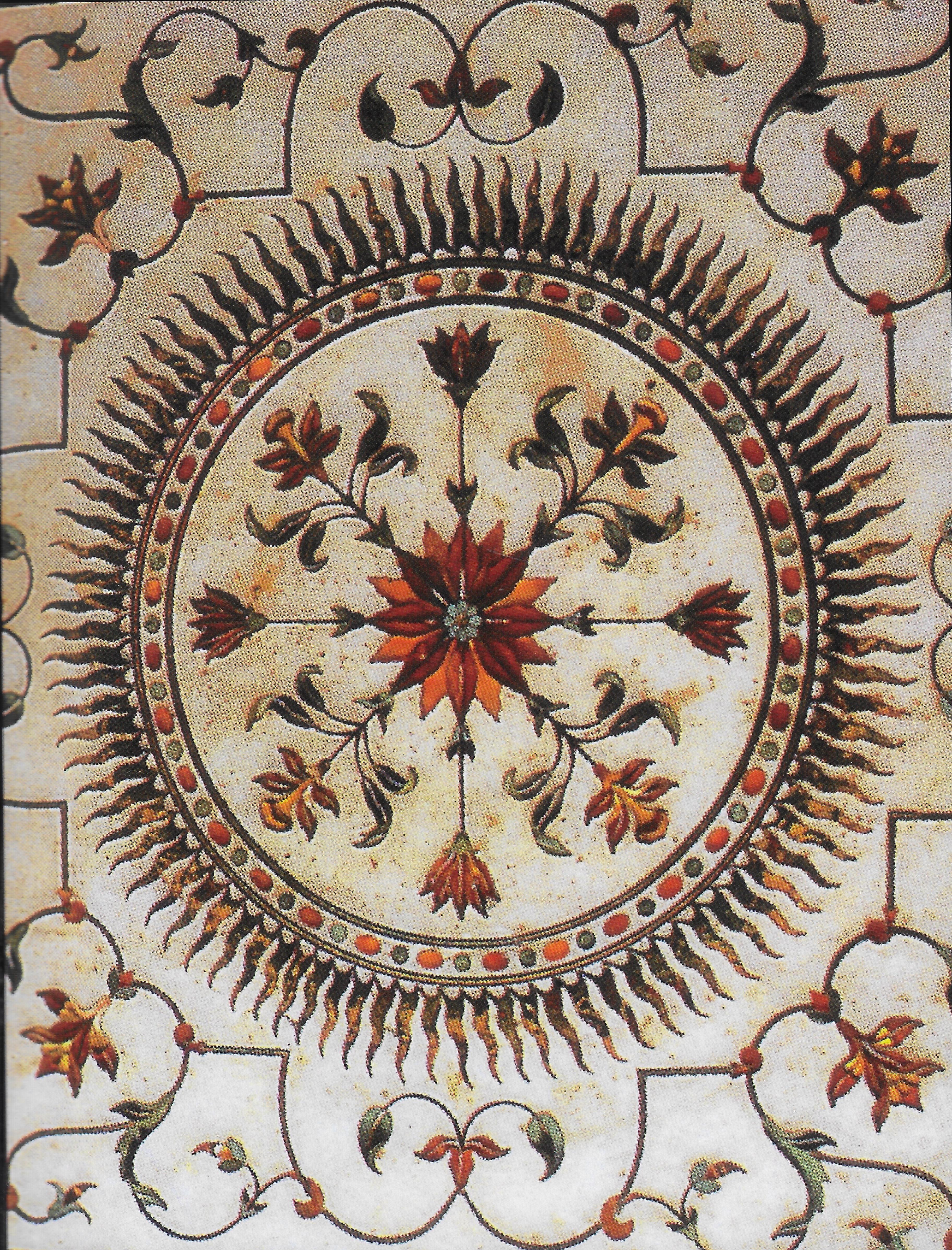 Inlaid roundel from the cenotaph of Mumtaz Mahal