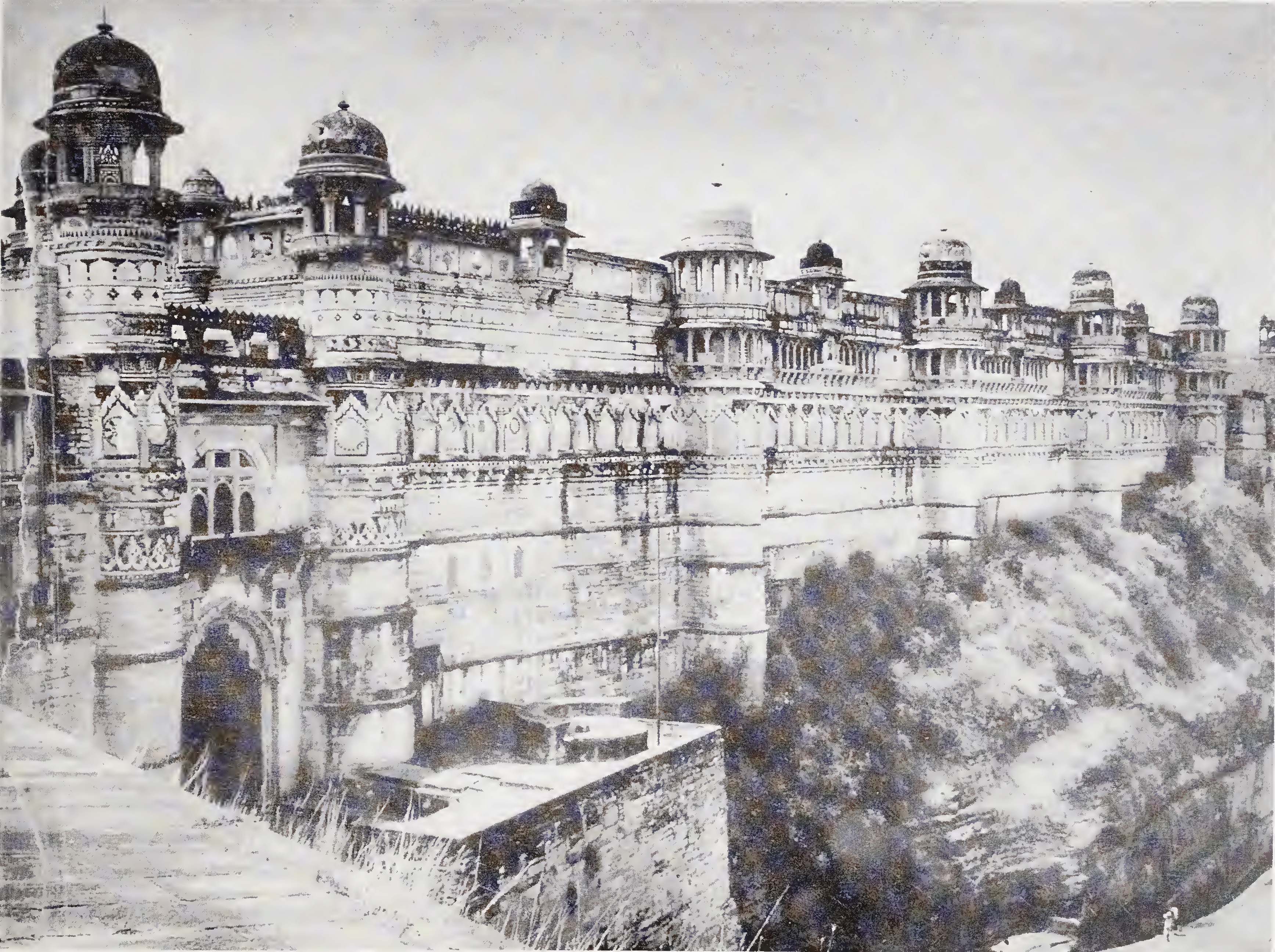A view of Man Mandir in the Fort of Gwalior