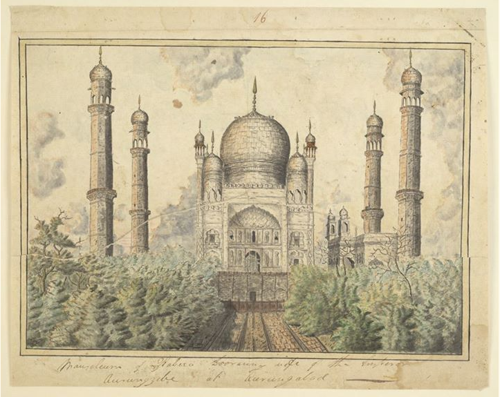 Illustration of Bibi Ka Maqbara, Aurangabad,1816