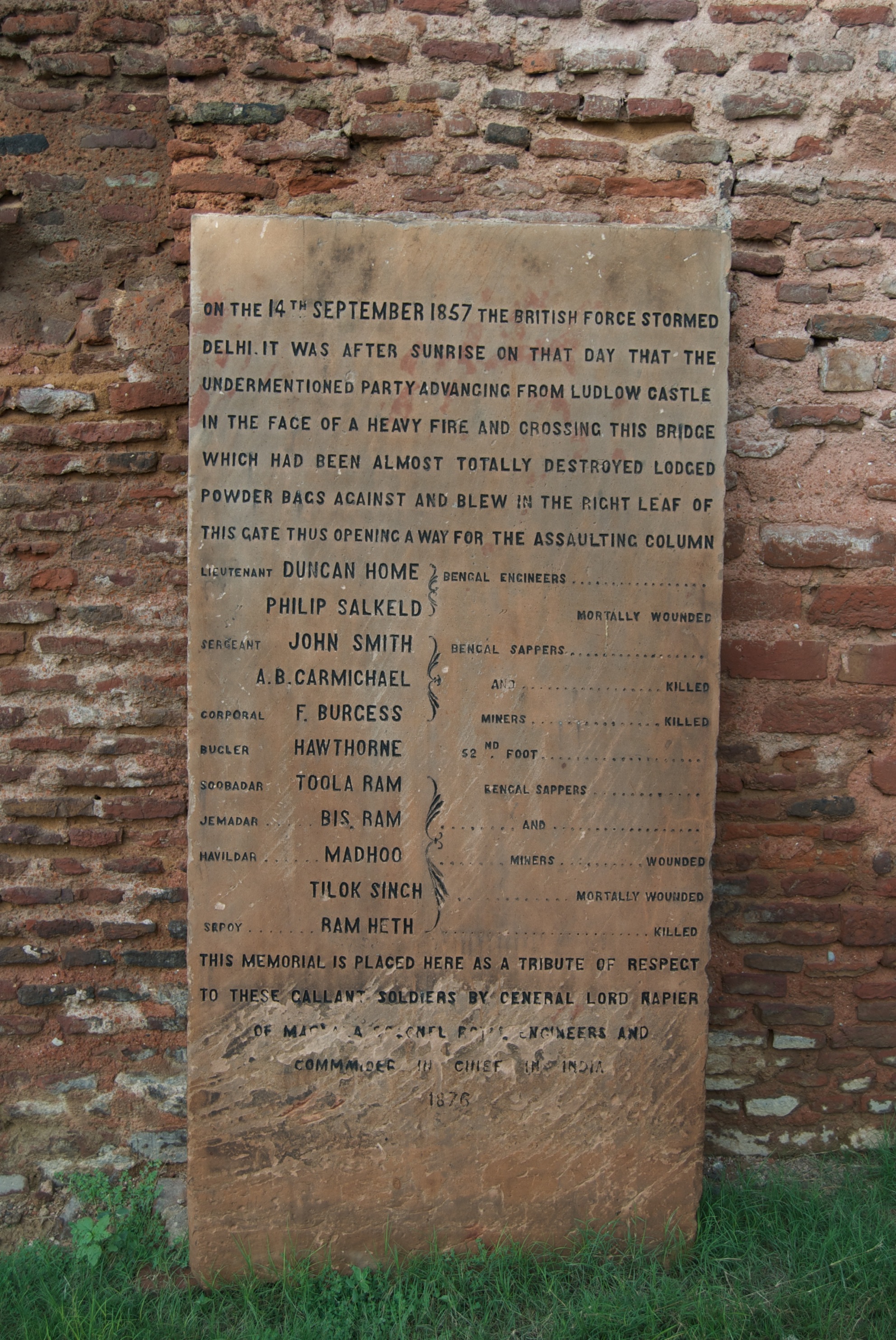 Plaque at Kashmiri Gate (Siege of Delhi in 1857)