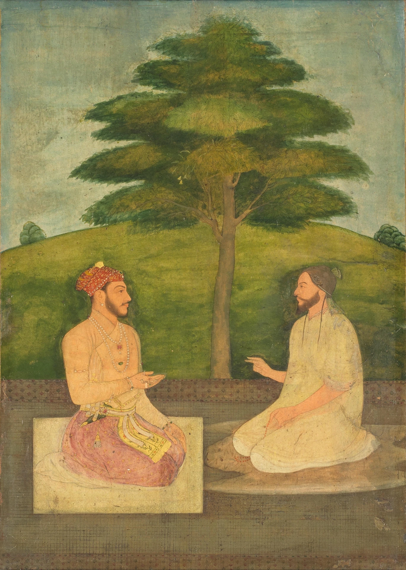 H.H Shahzada Sultan Sulaiman Shikoh in a conversation with a scholar circa.1655