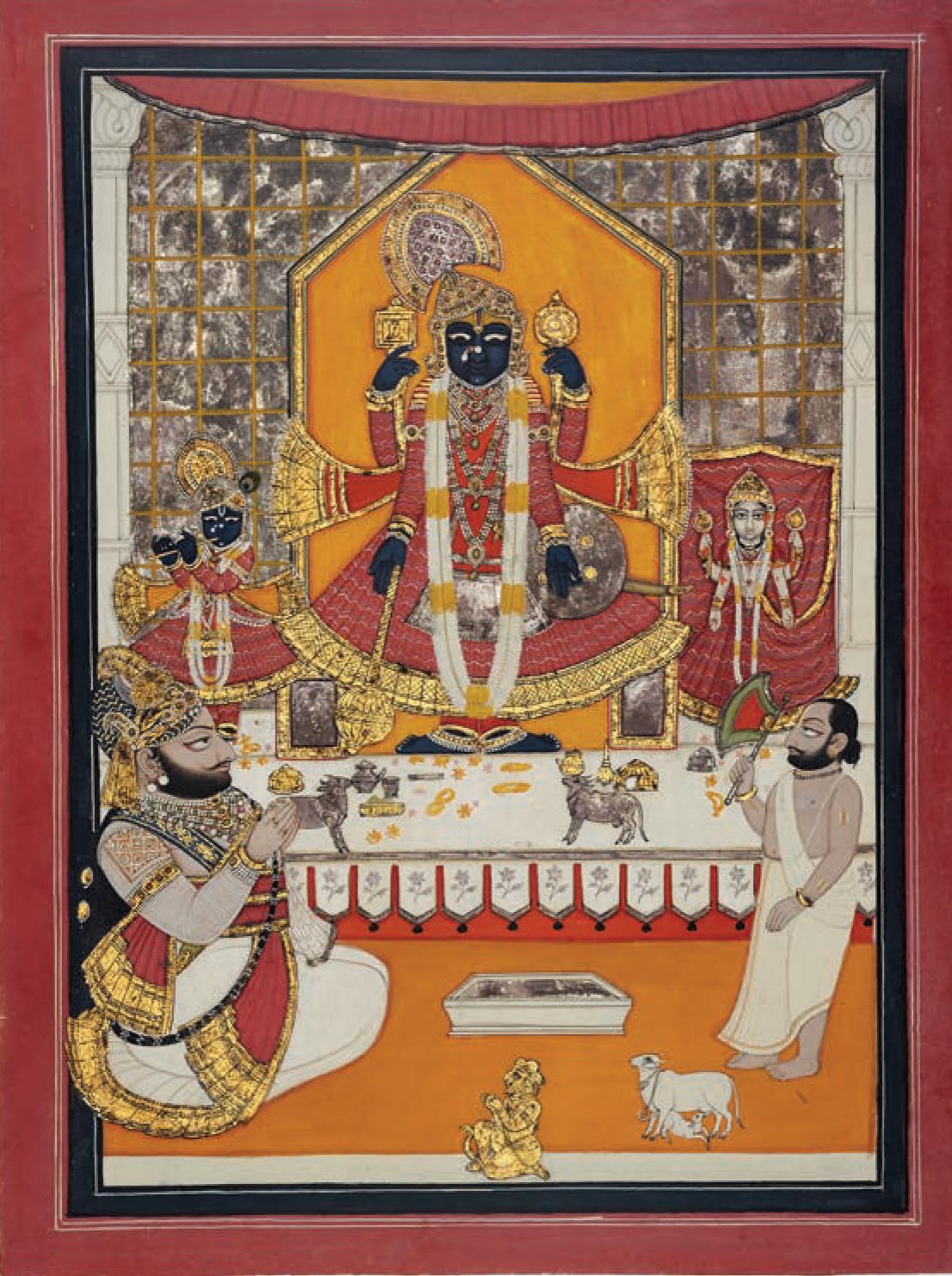 Maharana Bhim Singh worshipping in Jagannathrai temple