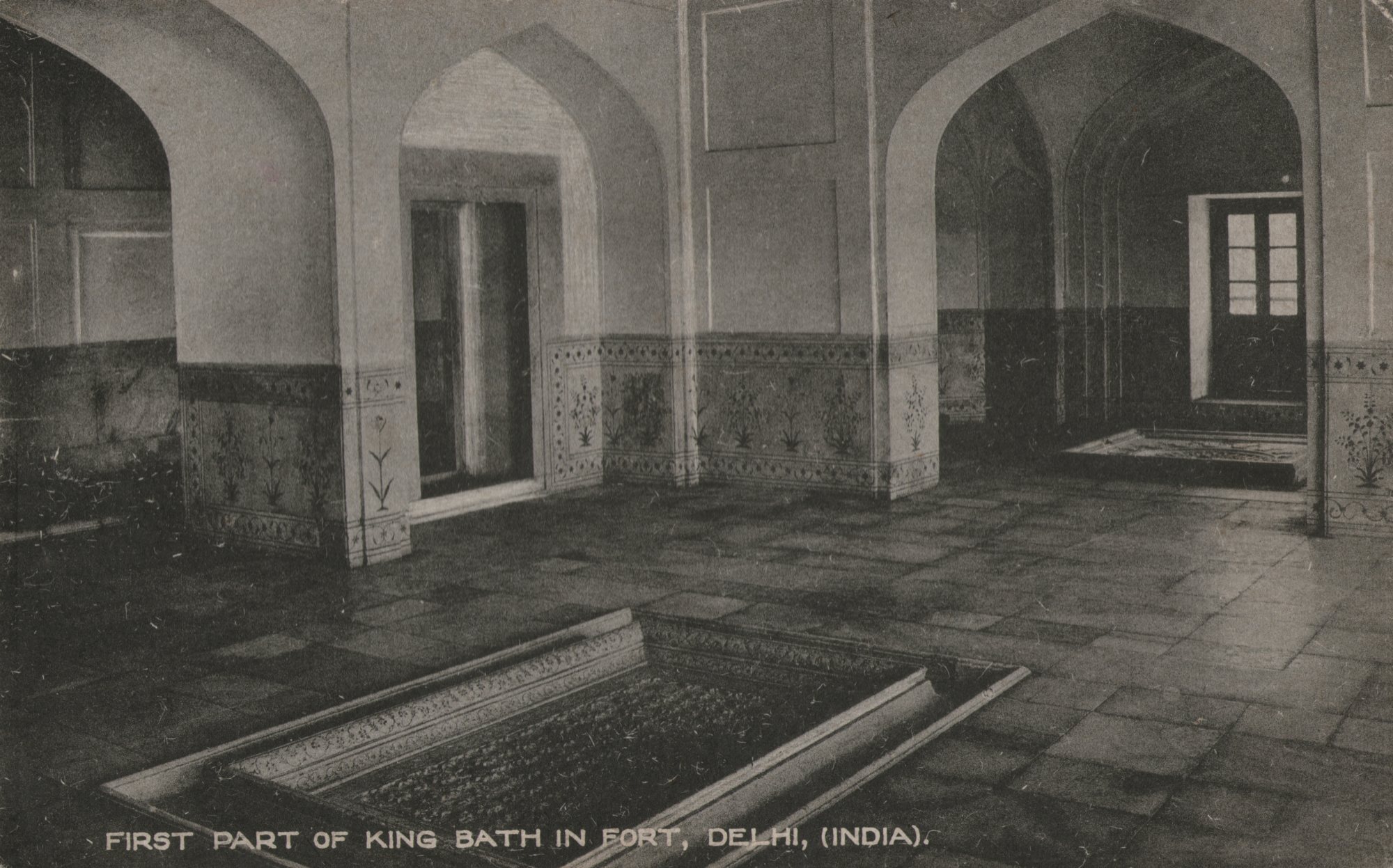First part of King Bath in Fort, Delhi, (India).