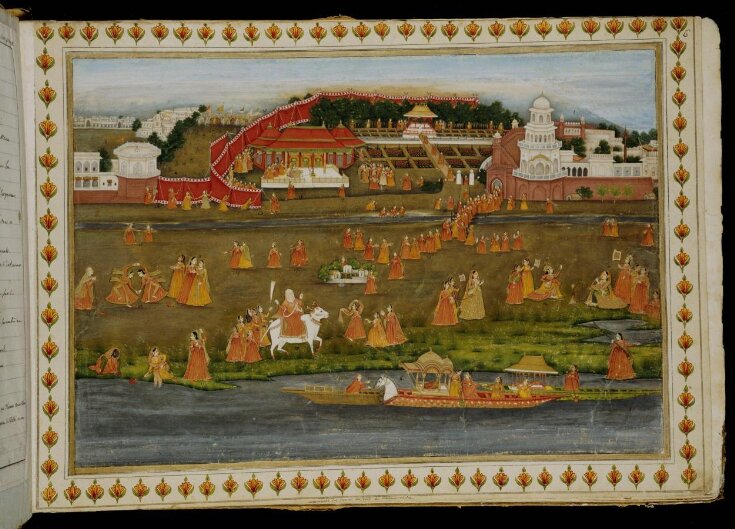 The zenana of Muhammad Shah on a visit to the country