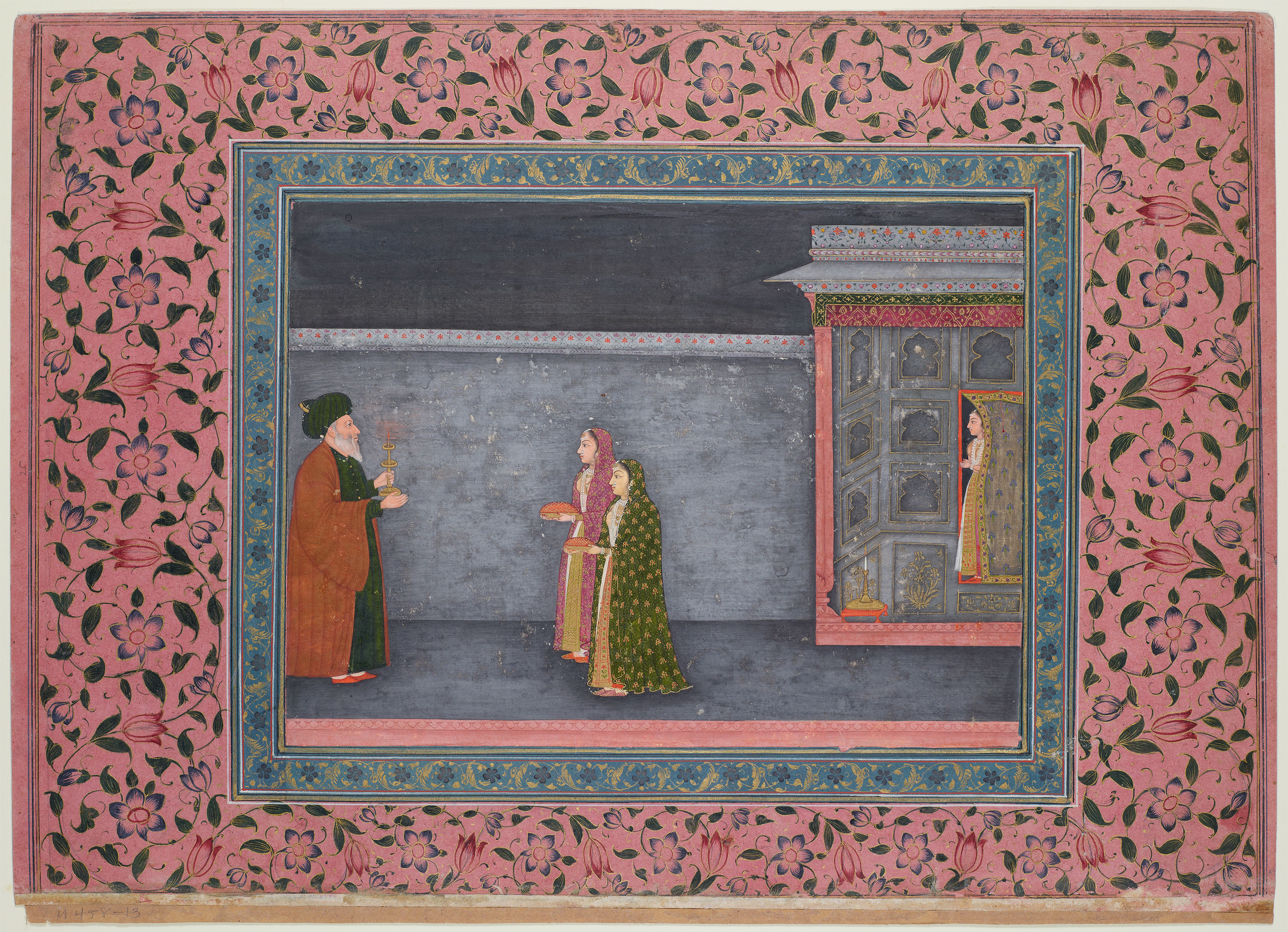 An old mullah received in the women's quarters at night