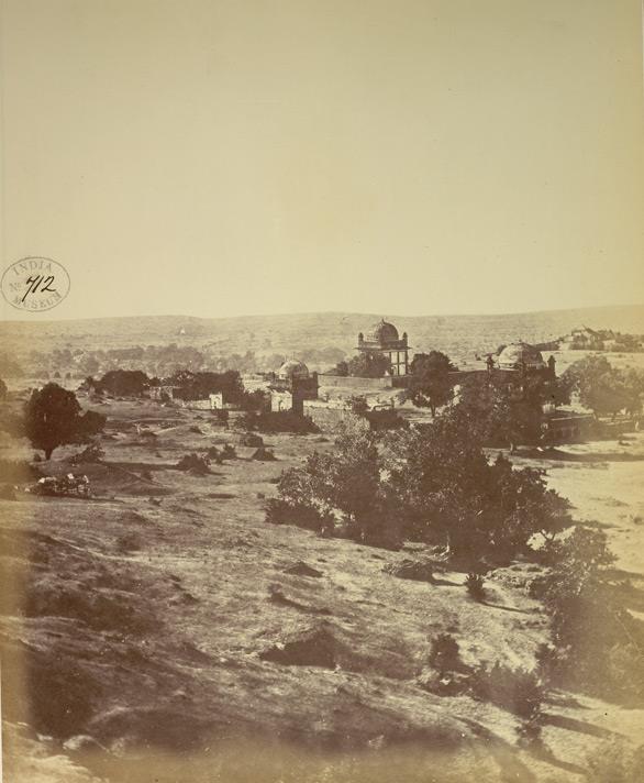 Bird's-eye view of the tombs at Khuldabad - 1868